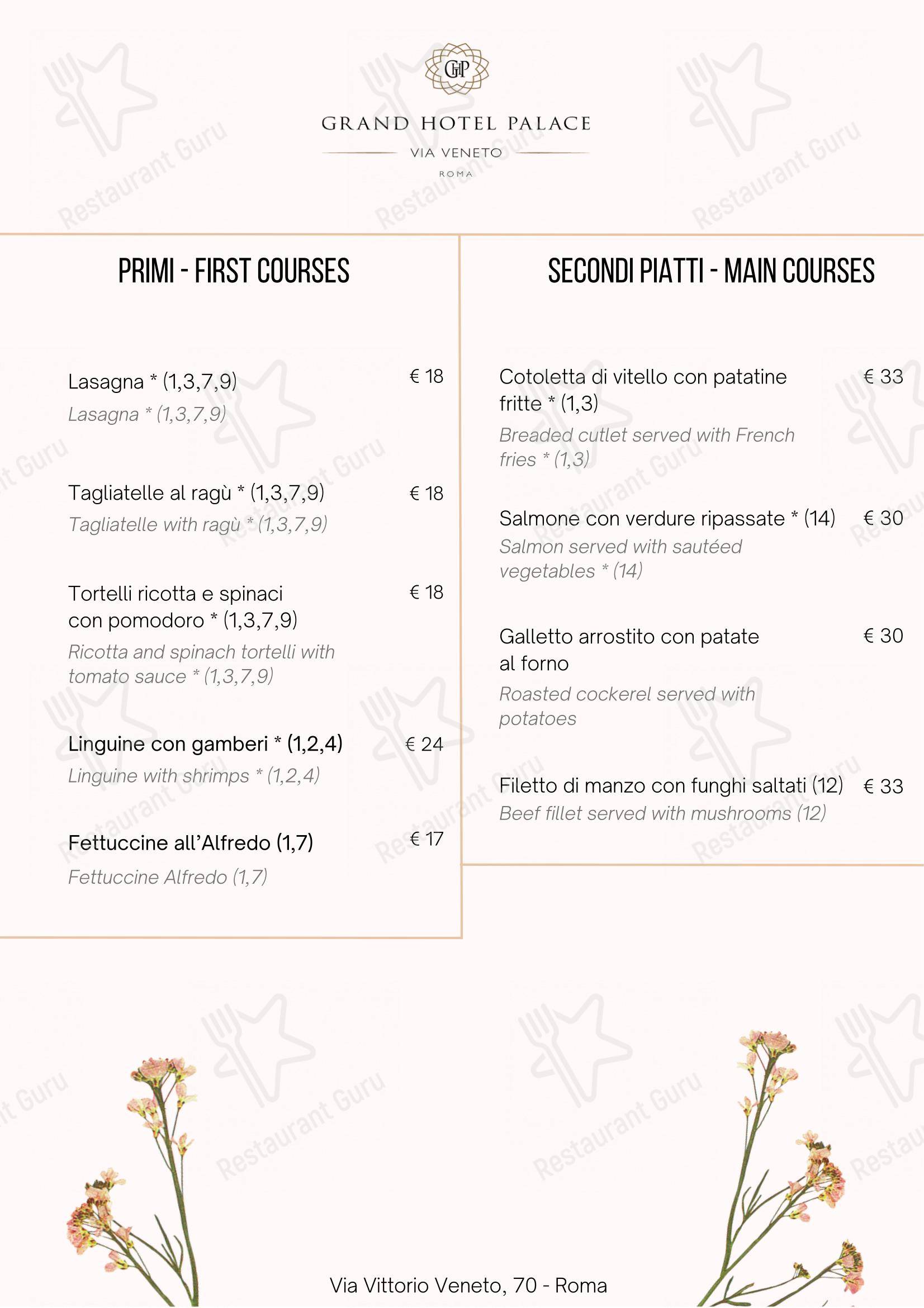 Menu per Ristorante Cadorin & Lounge Bar ristorante