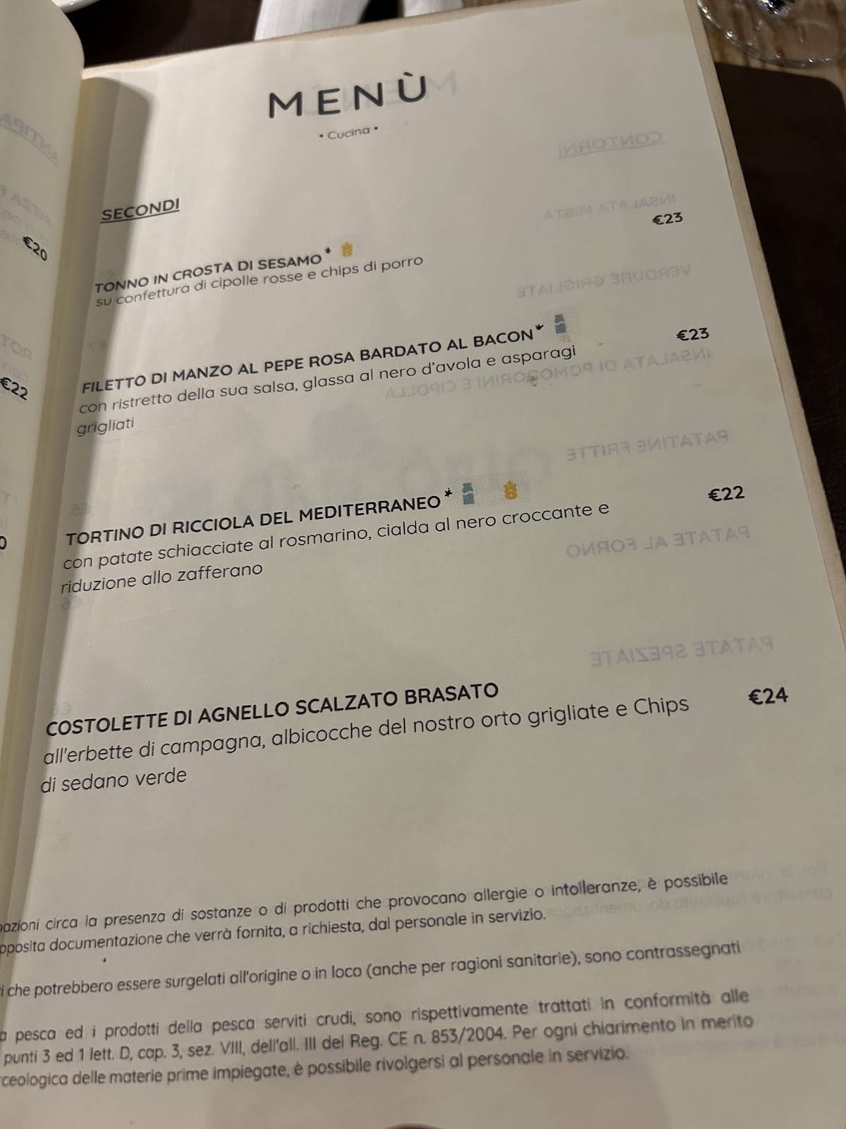 Menu di Ristorante Cantine De Gregorio 