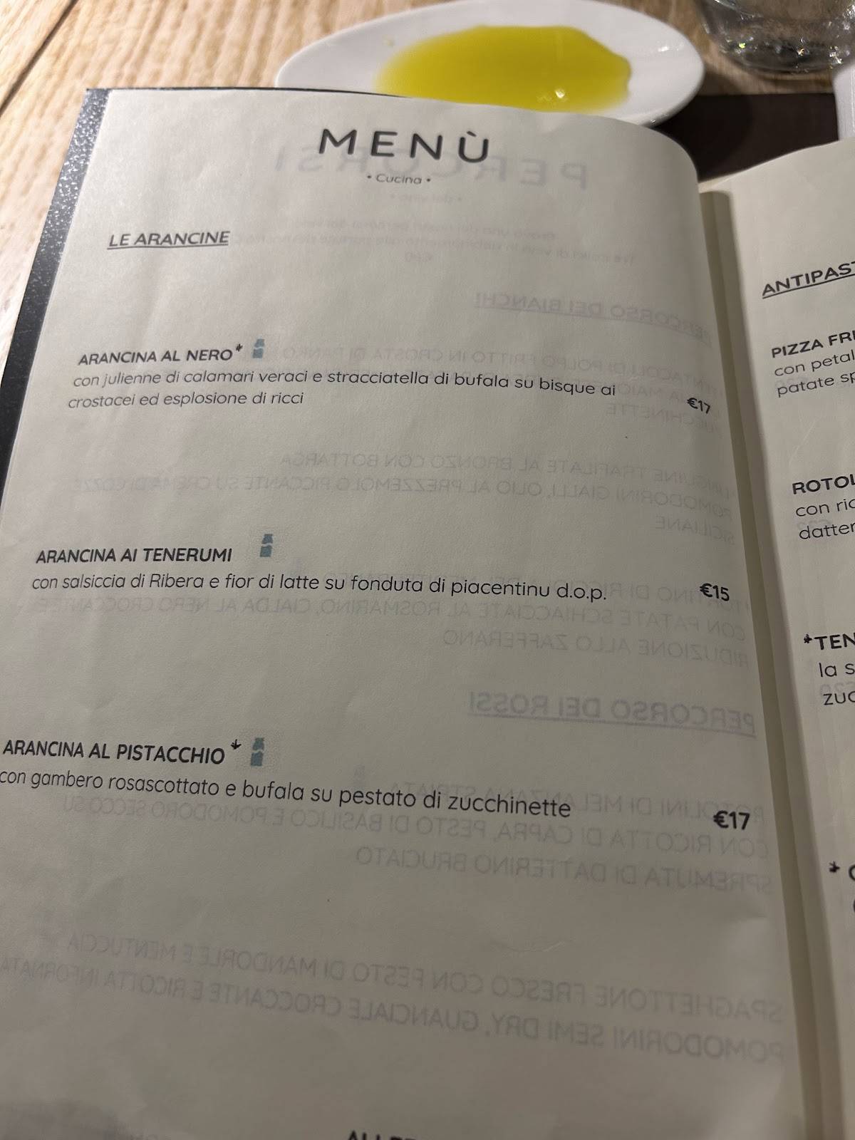 Menu di Ristorante Cantine De Gregorio 