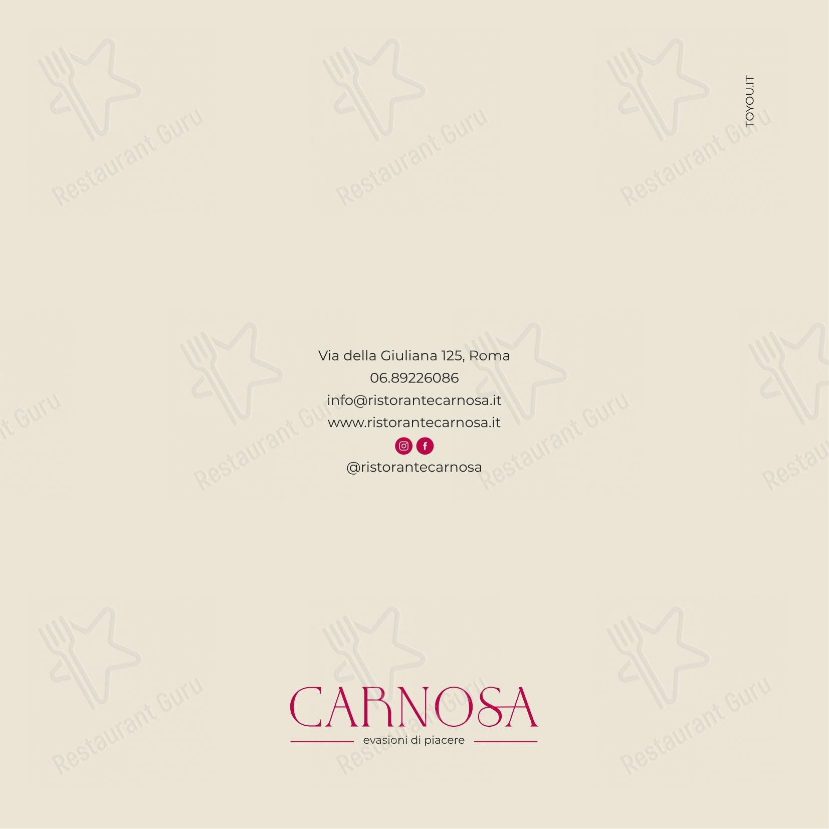 Menu per Ristorante Carnosa Roma Prati ristorante con griglia