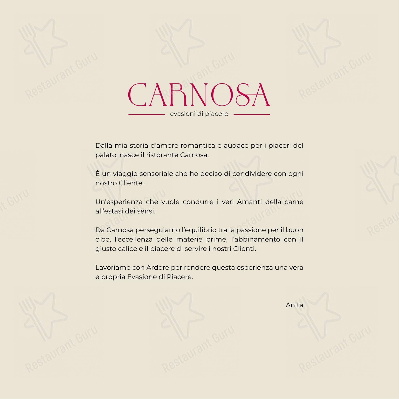 Menu di Ristorante Carnosa Roma Prati - Menu