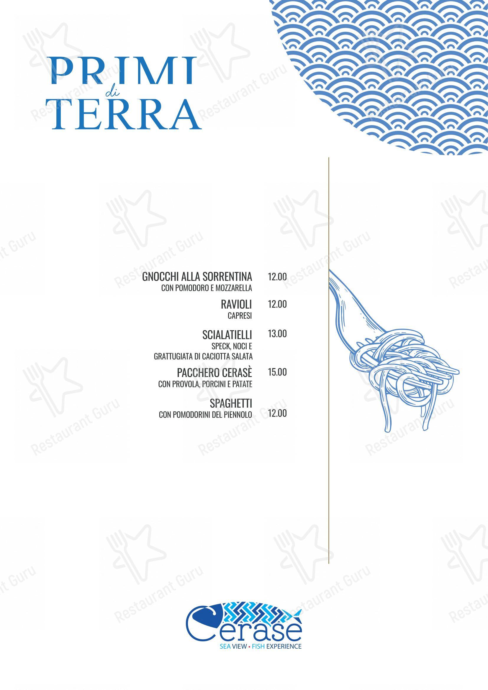 Menu per Ristorante Cerasè in Vico Equense
