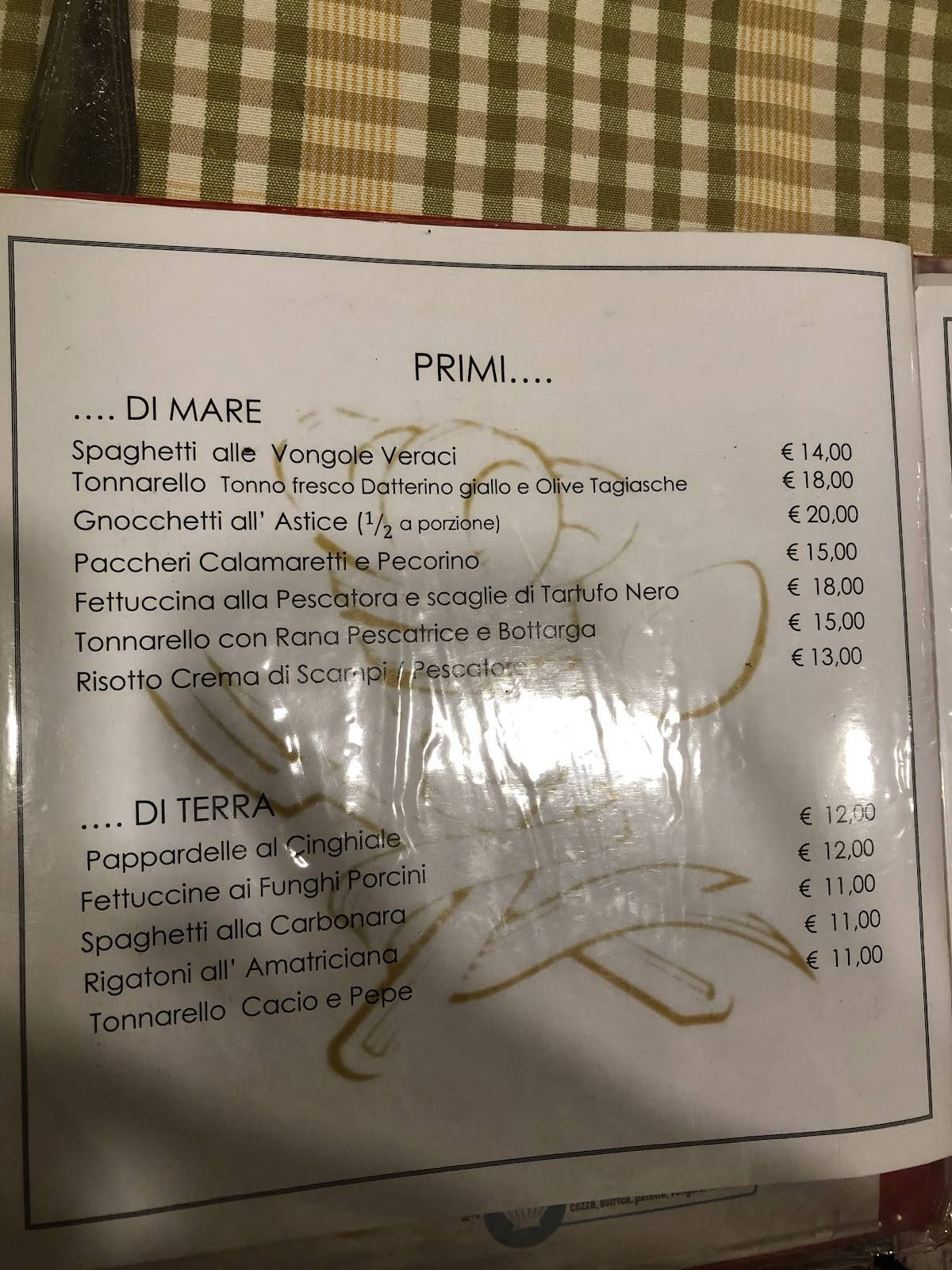 Menu di Città Giardino 