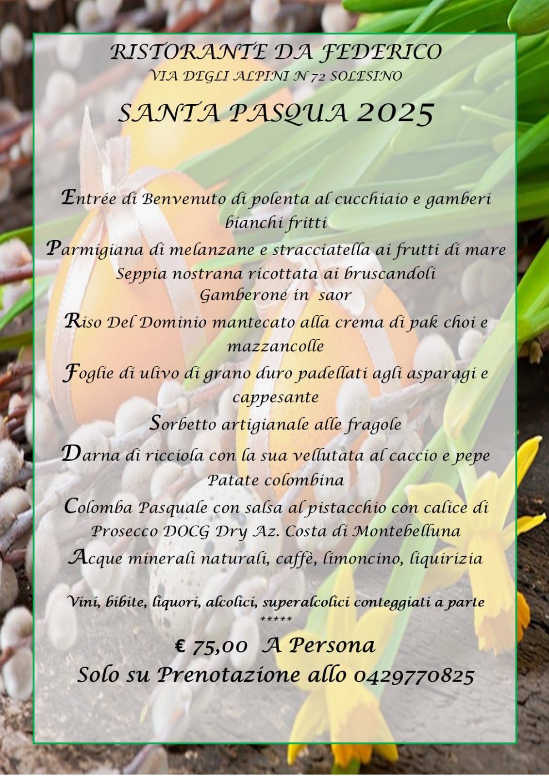 Menu di Ristorante Da Federico Di Trevisan Federico 