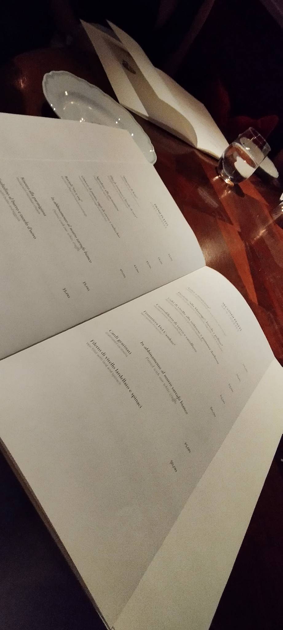 Menu di Ristorante Del Cambio 