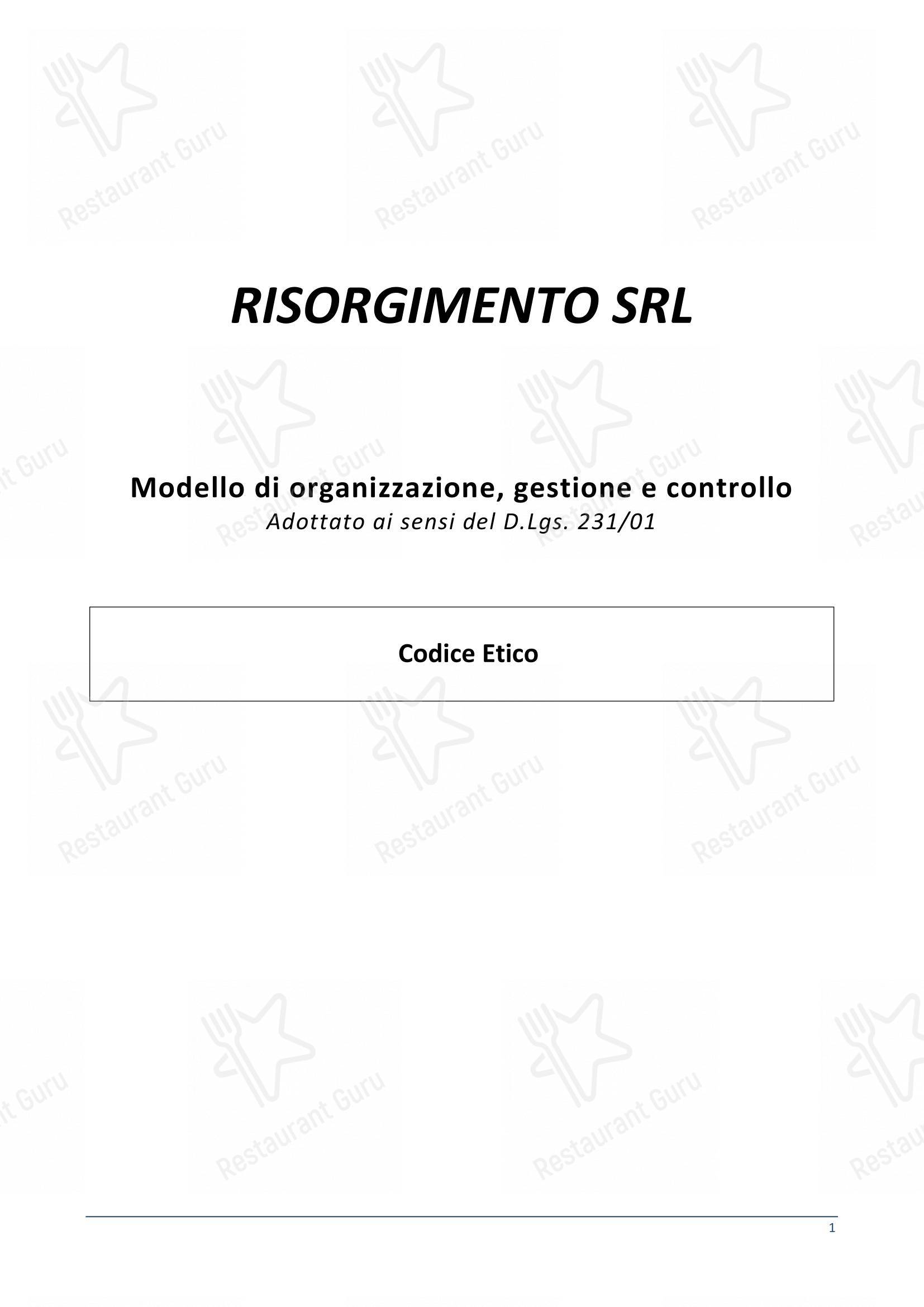 Menu per Ristorante Del Cambio in Torino