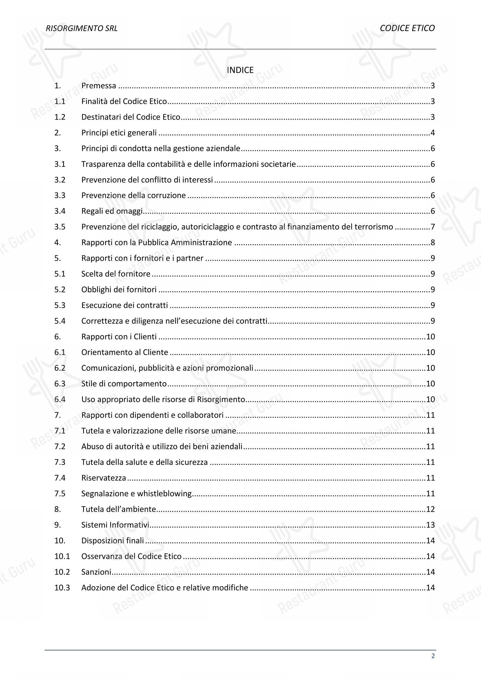 Menu per Ristorante Del Cambio in Torino