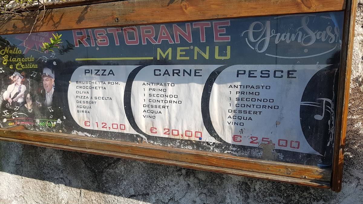 Menu di Ristorante Gran Sasso 