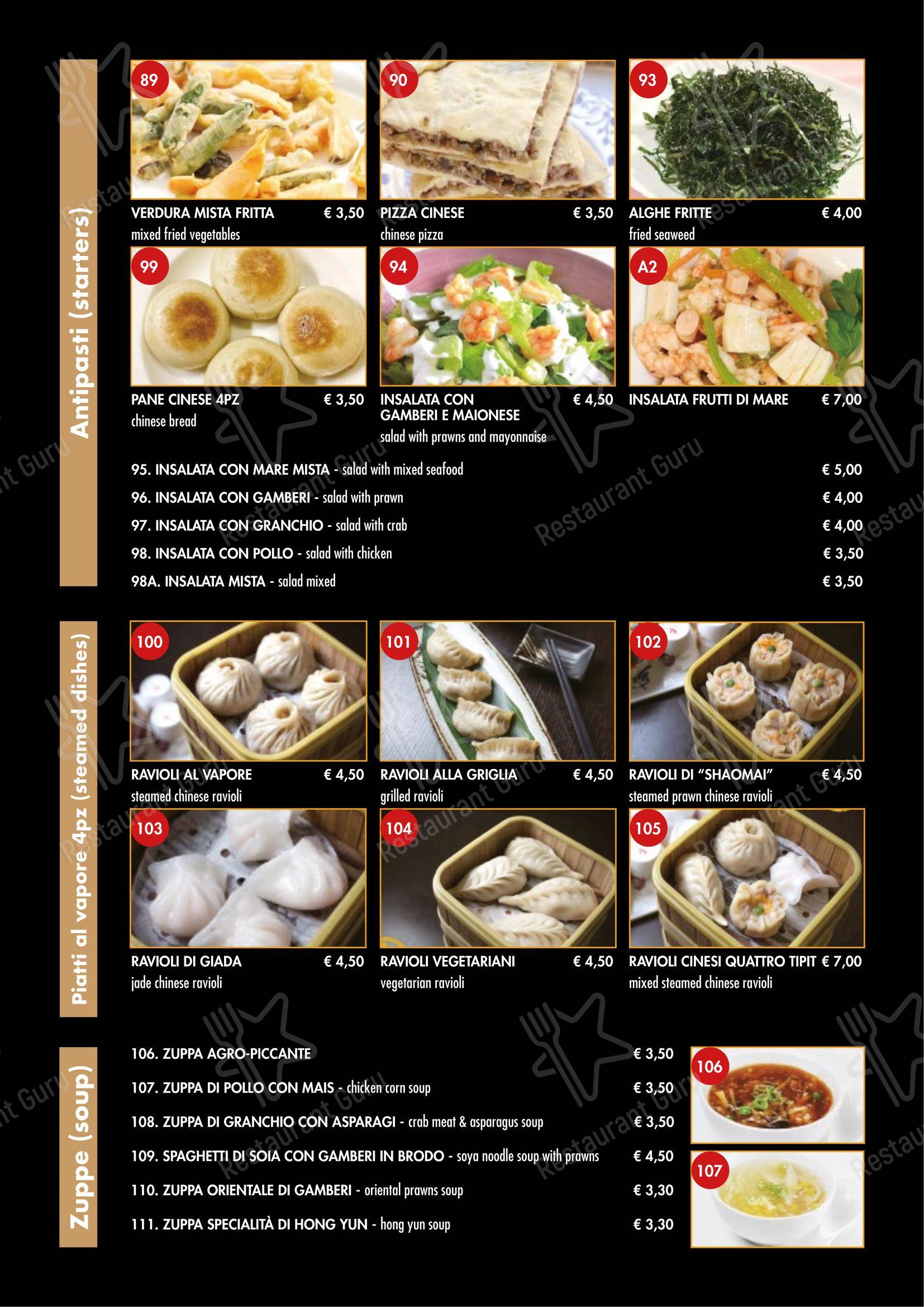 Ristorante Hong Yun in Avezzano - Menu
