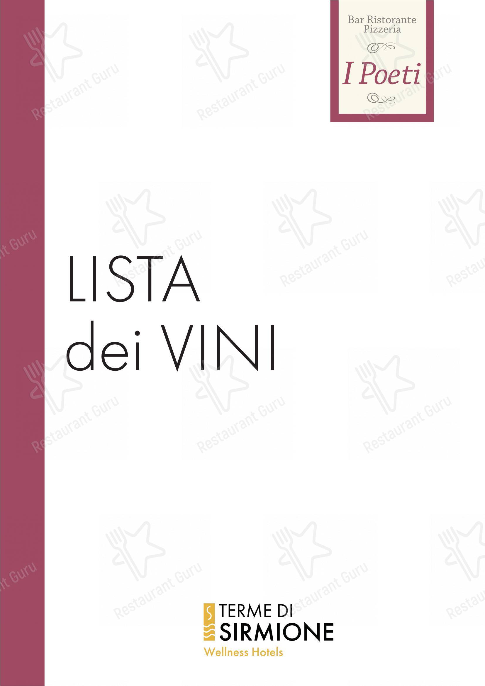 Основное меню per Ristorante I Poeti ristorante