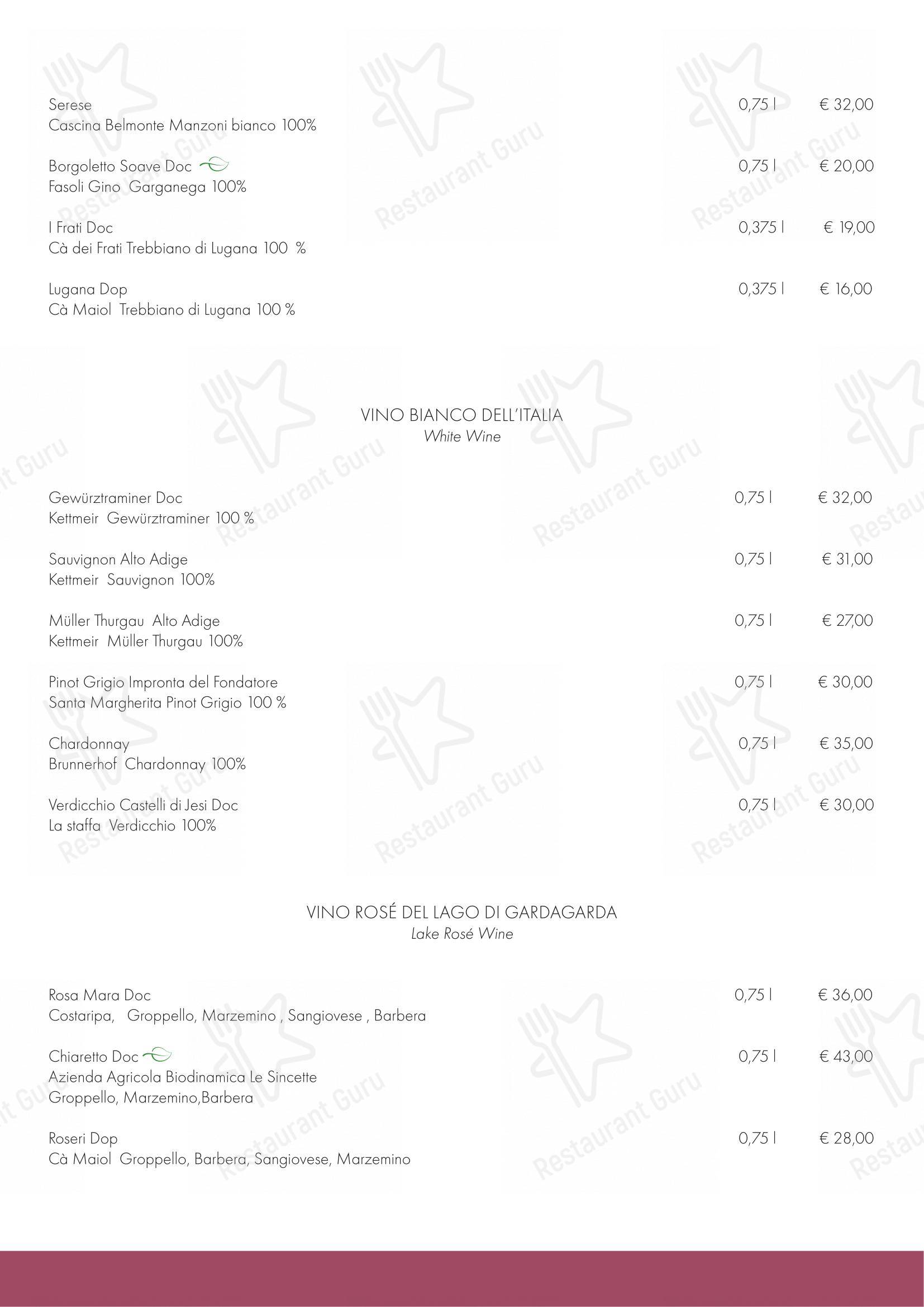 Основное меню per Ristorante I Poeti ristorante