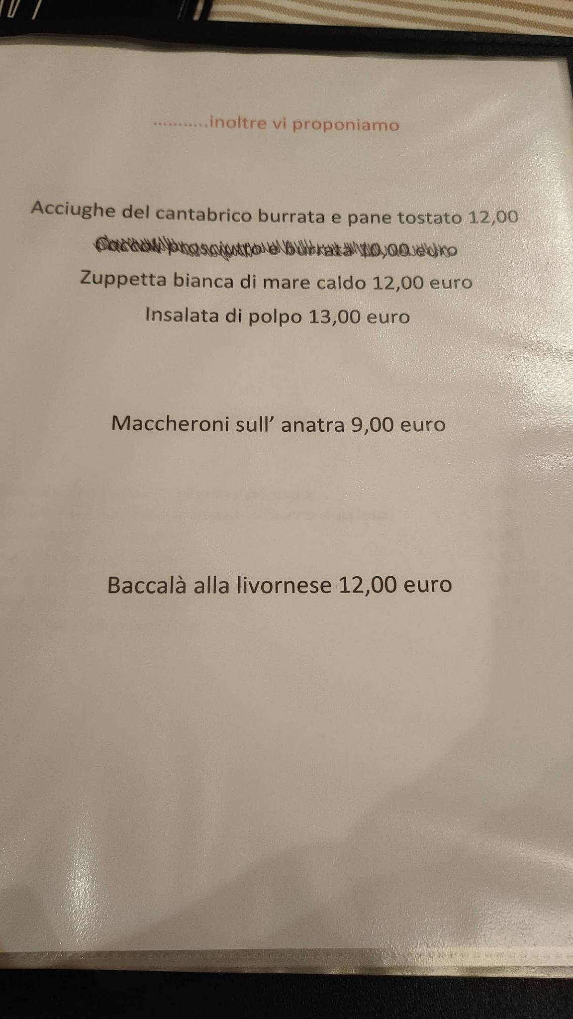 Menu di Ristorante Il Postino 