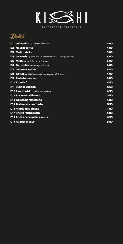 Menu di Ristorante Kishi 