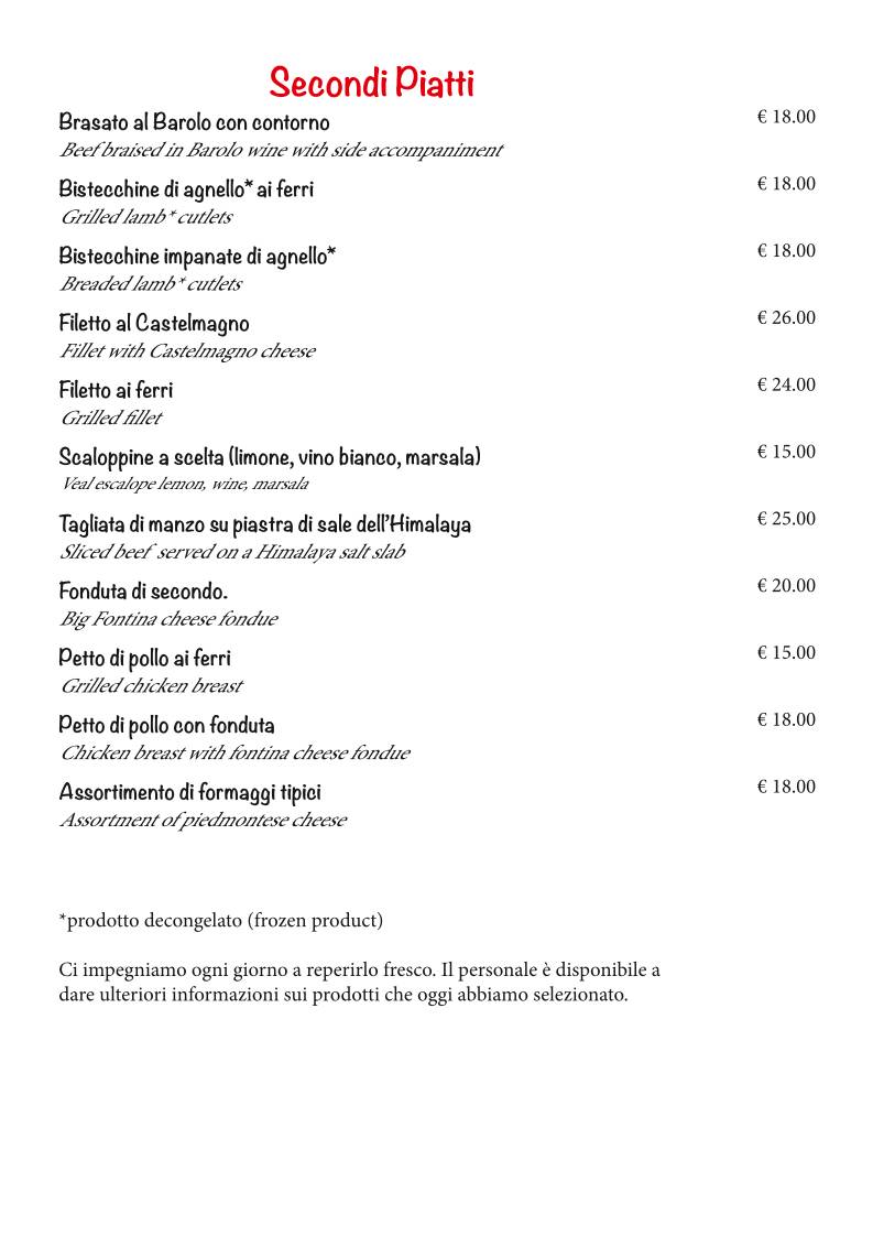 Menu di Ristorante La Mina 