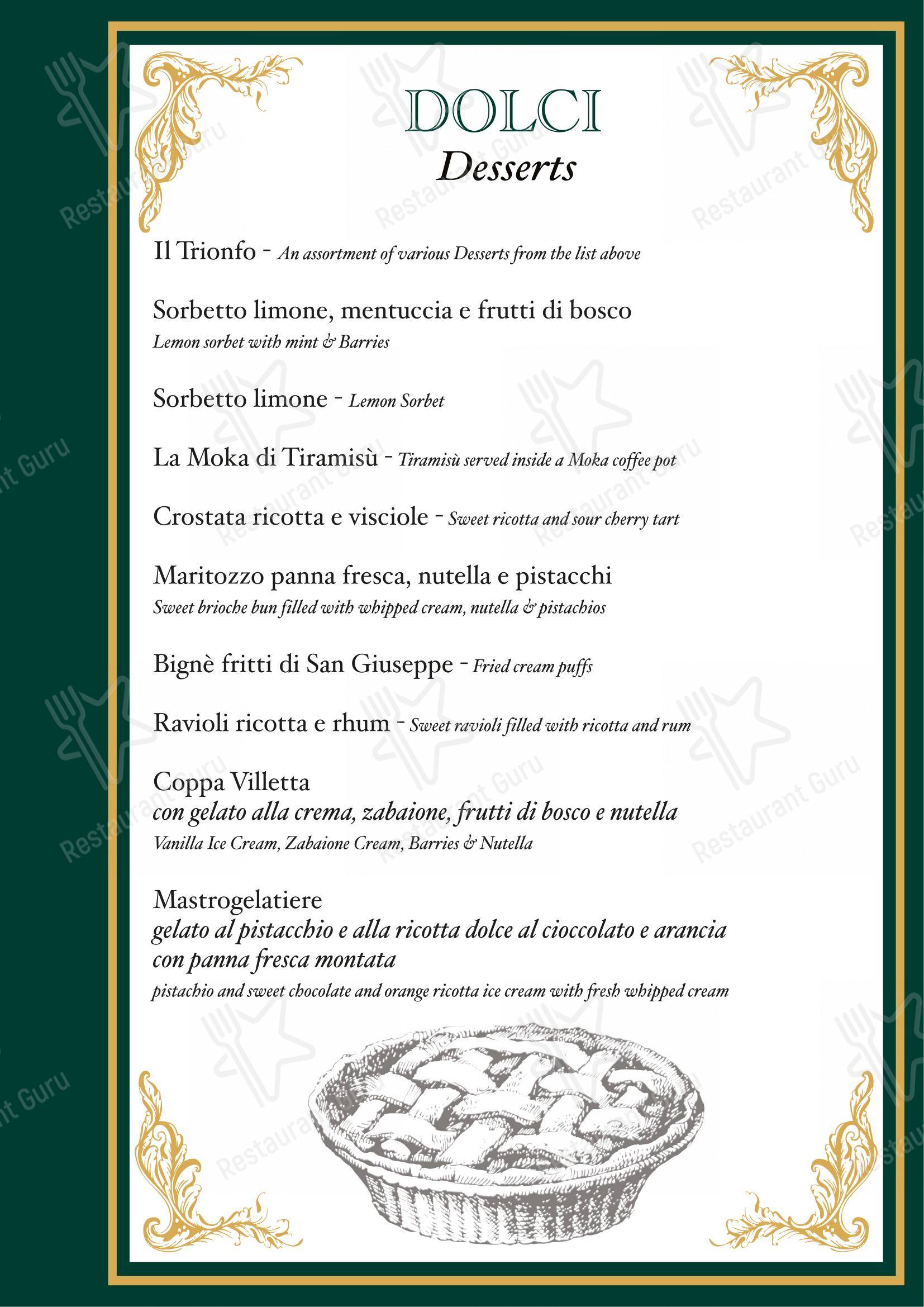 Menu di Ristorante La Villetta dal 1940 - Menu bar