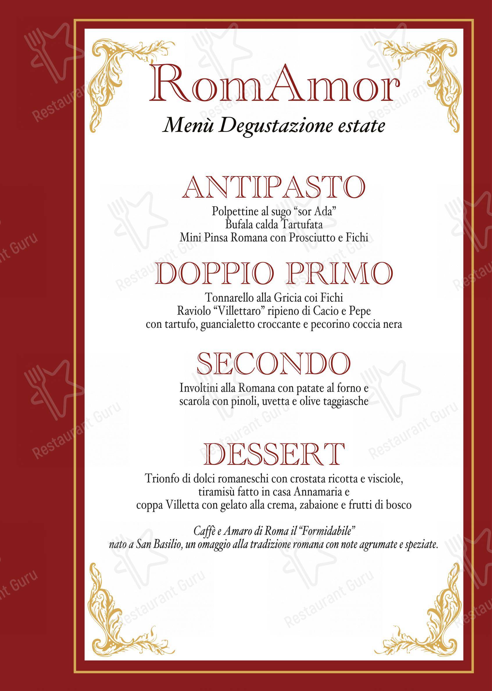 Menu per Ristorante La Villetta dal 1940 in Roma