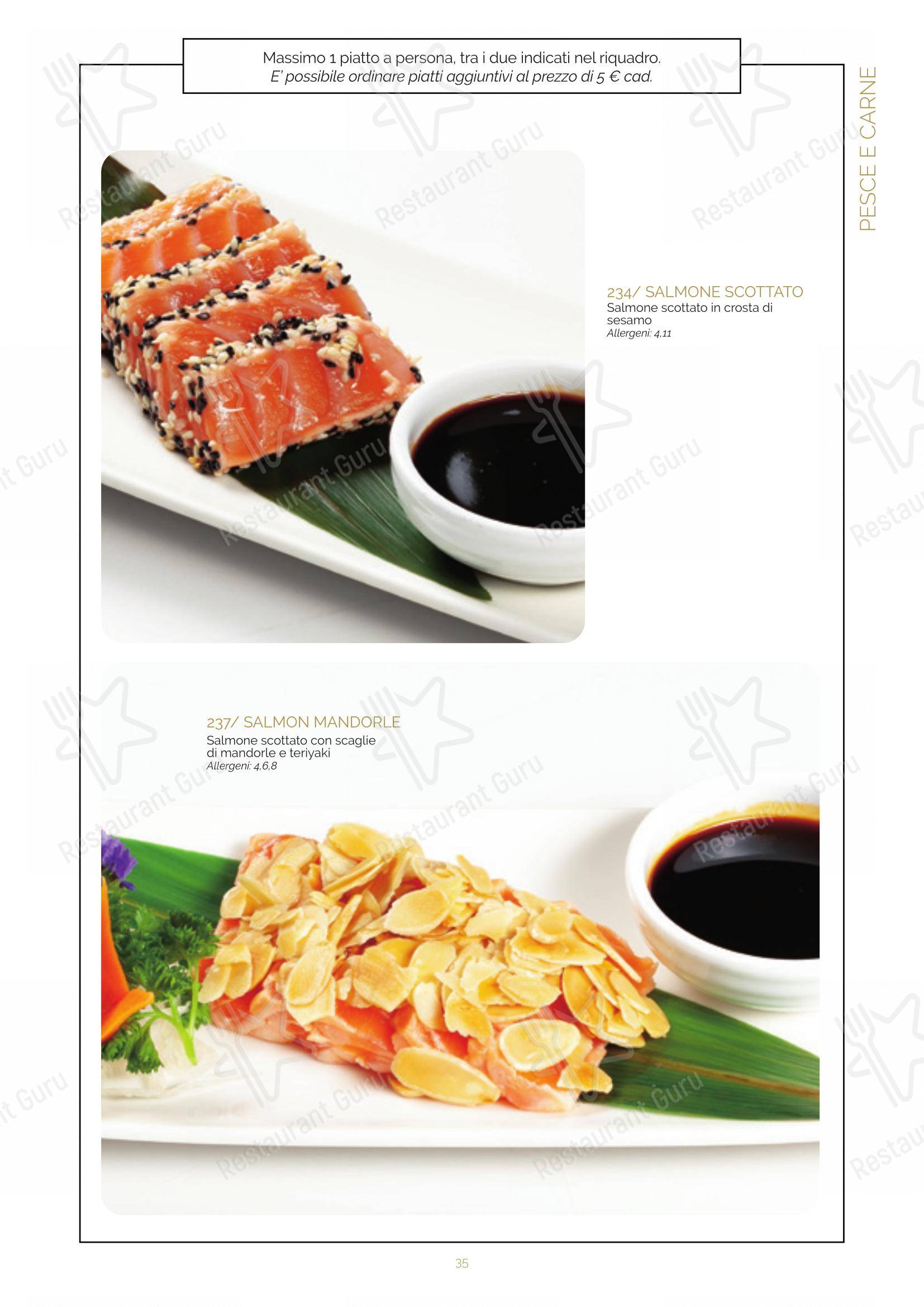 Menu di Ristorante Lin Tasting Emotion - Menu bar