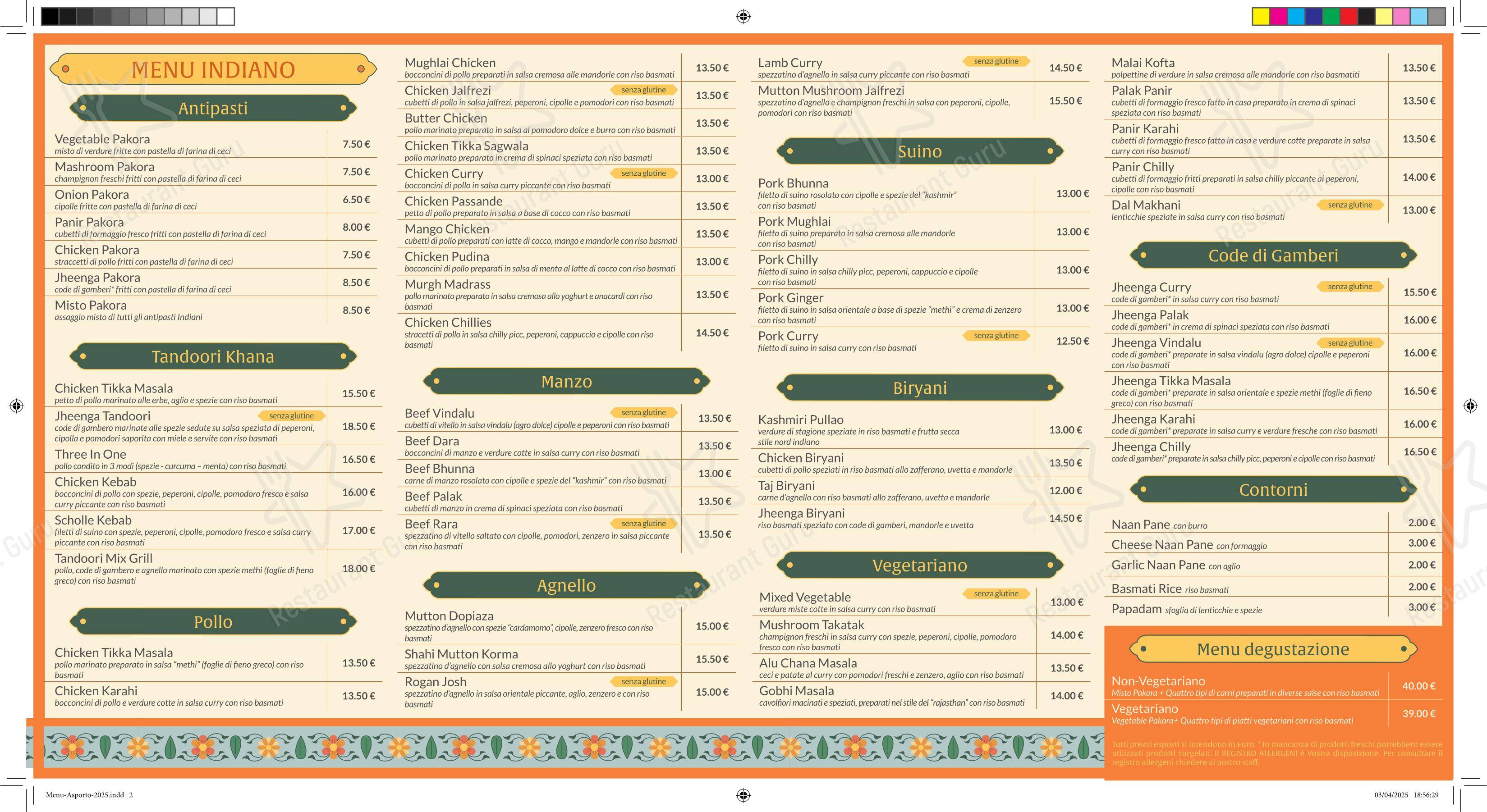 Ristorante Pizzeria al Convento in Ponte Oliveti - Menu bar