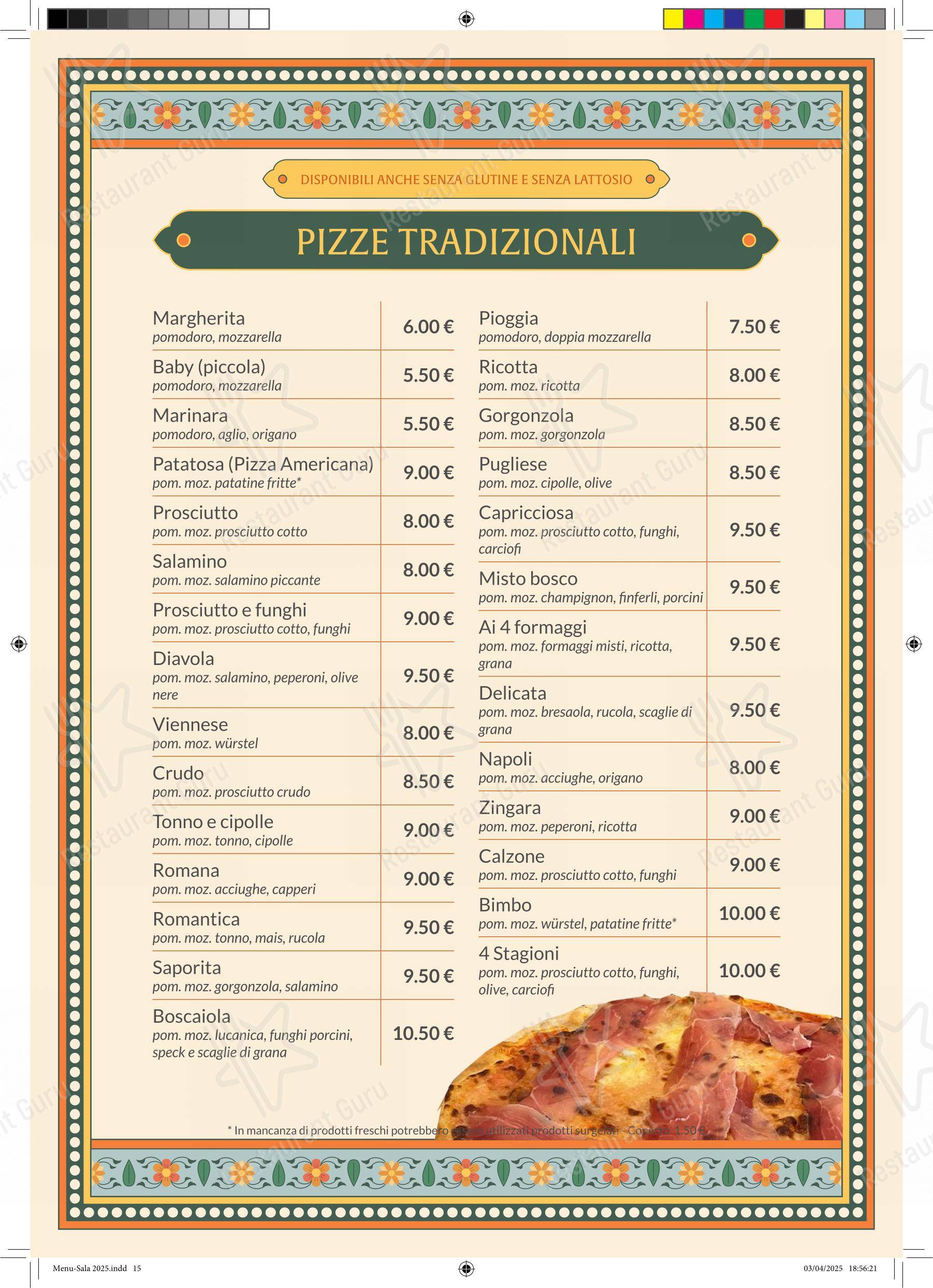 Menu di Ristorante Pizzeria al Convento - 菜单