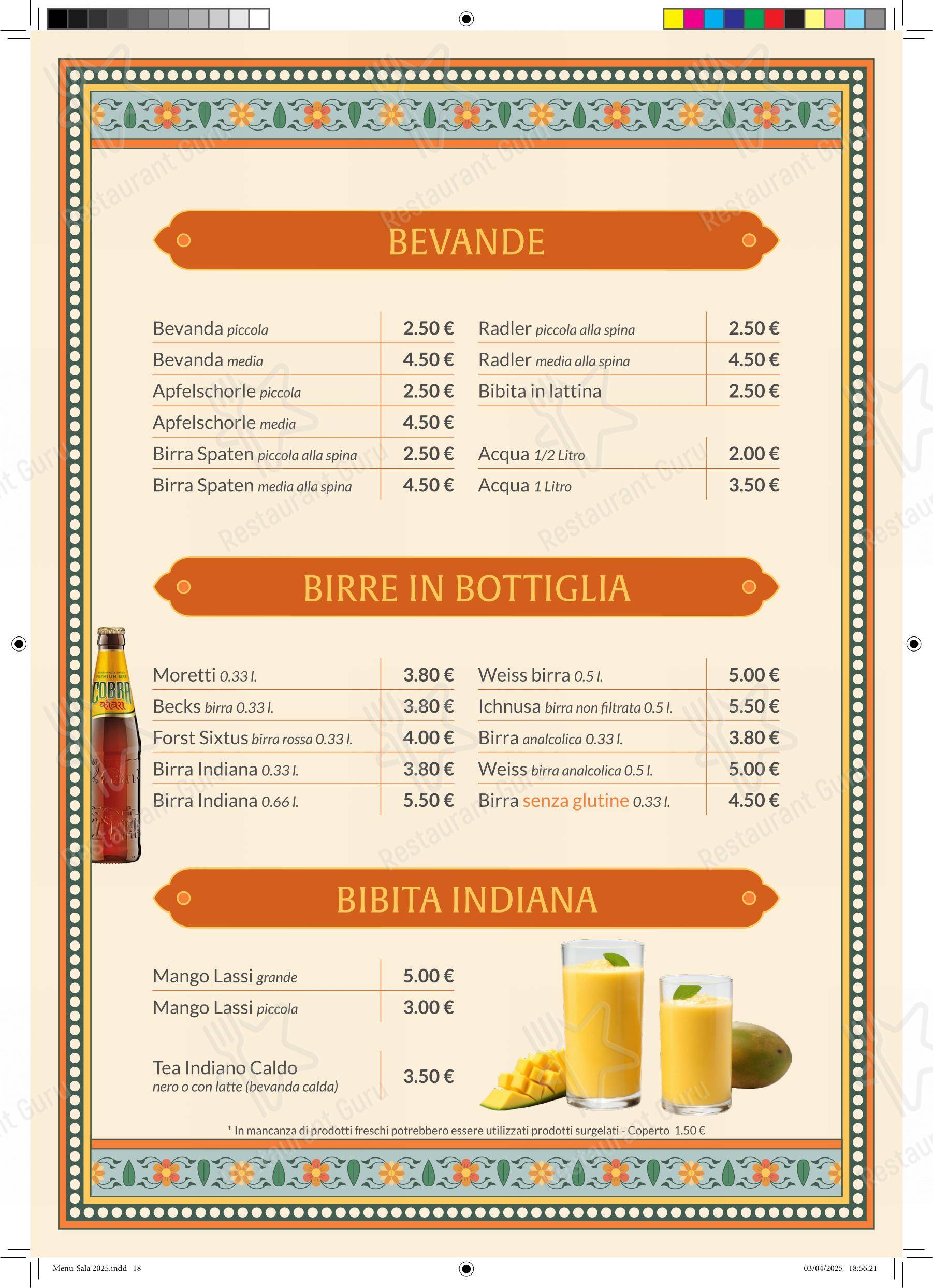 Ristorante Pizzeria al Convento in Ponte Oliveti - 菜单