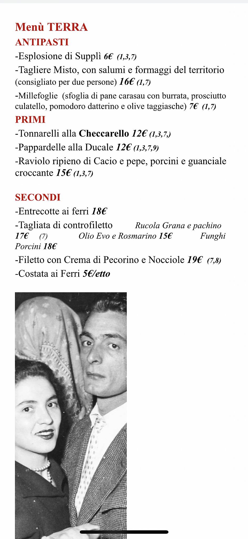 Menu di Ristorante Pizzeria Checcarello 
