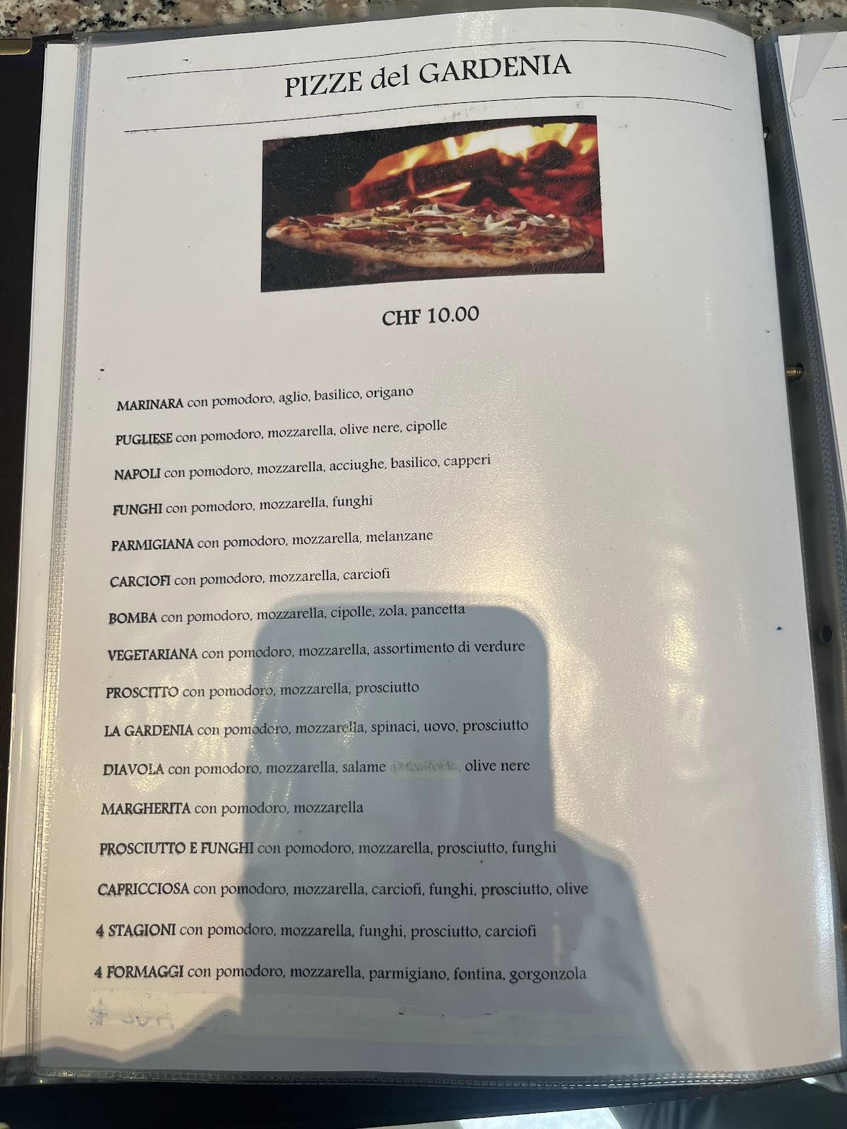 Menu di Ristorante Pizzeria Gardenia 