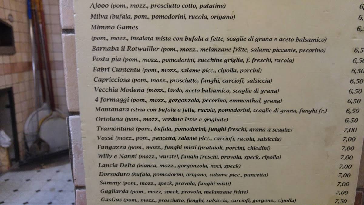 Menu di Pantera Rosa 