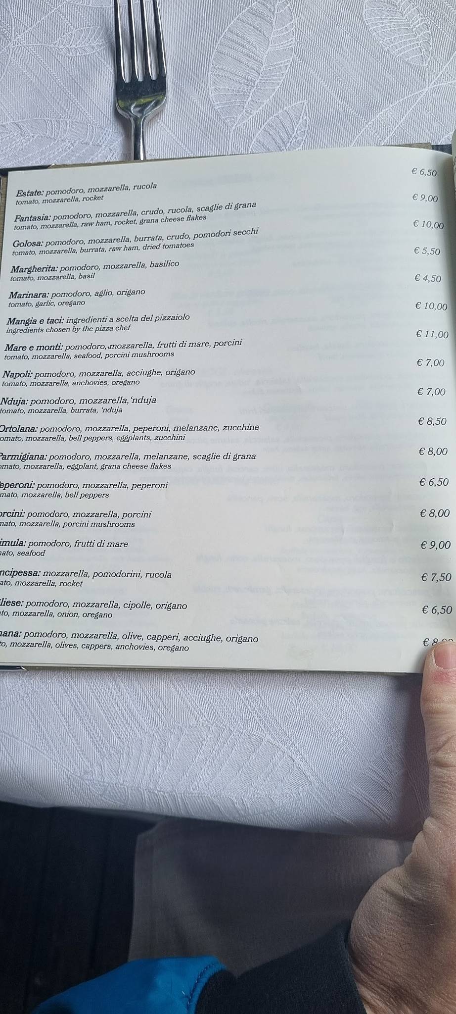 Menu di Ristorante Pizzeria La Primula 