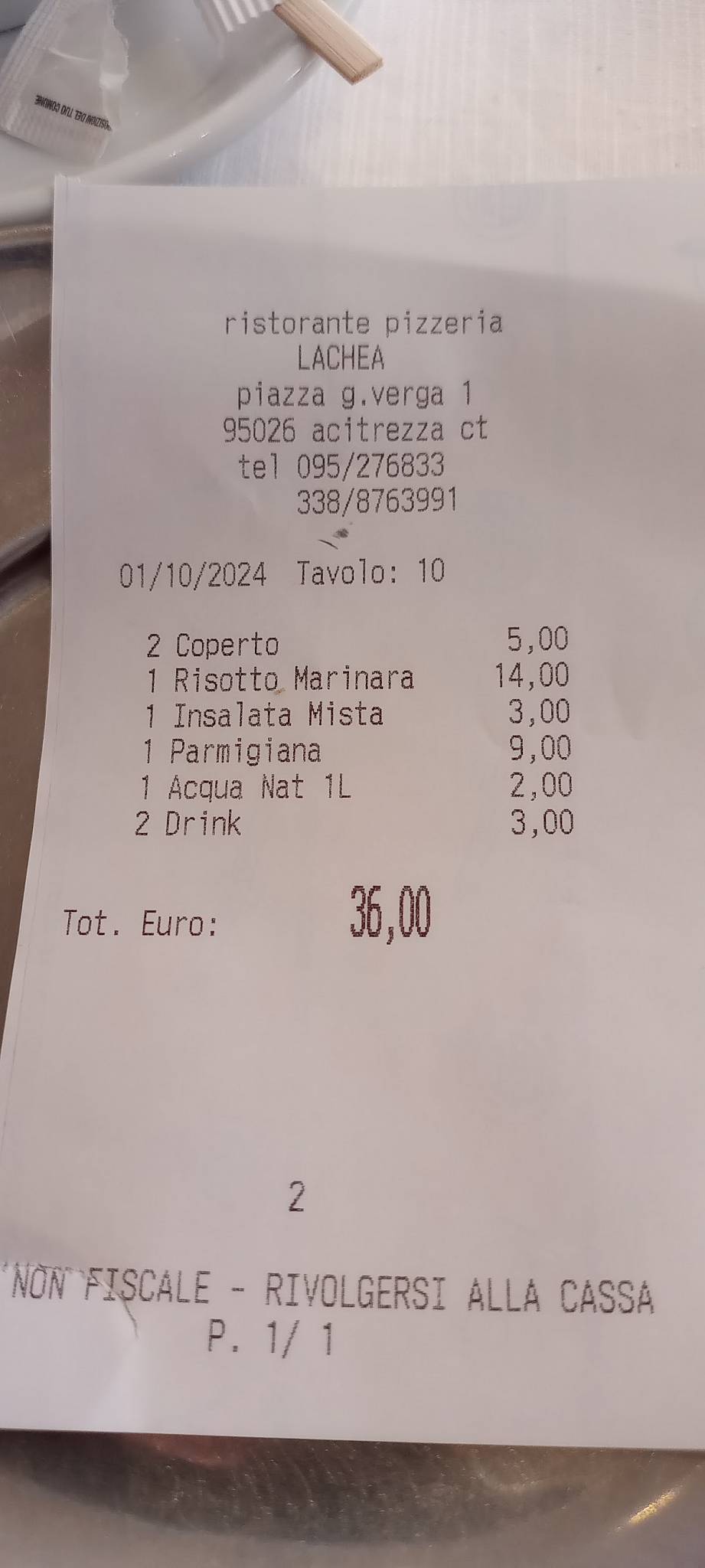 Menu di Ristorante Pizzeria Lachea 