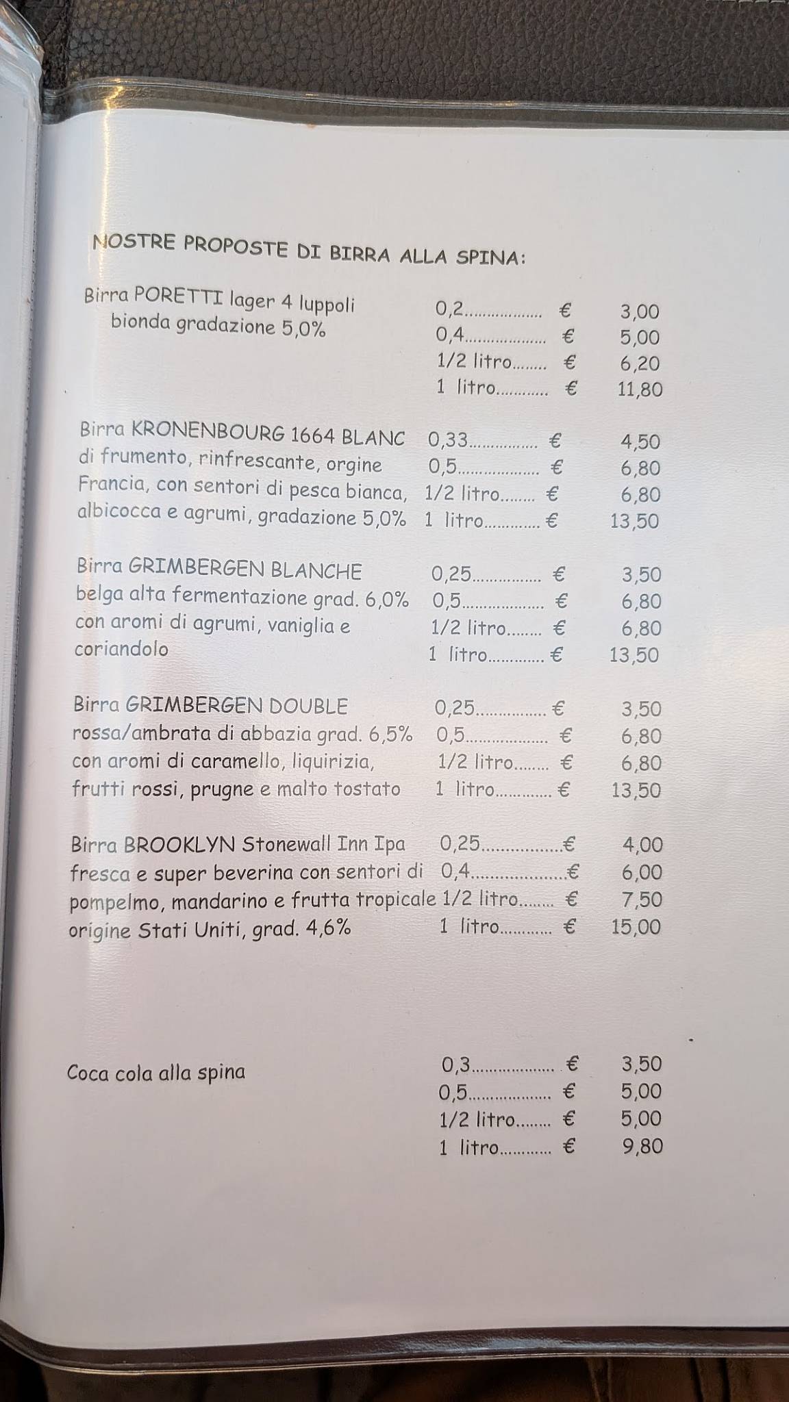 Menu di Ristorante Pizzeria Le Querce 