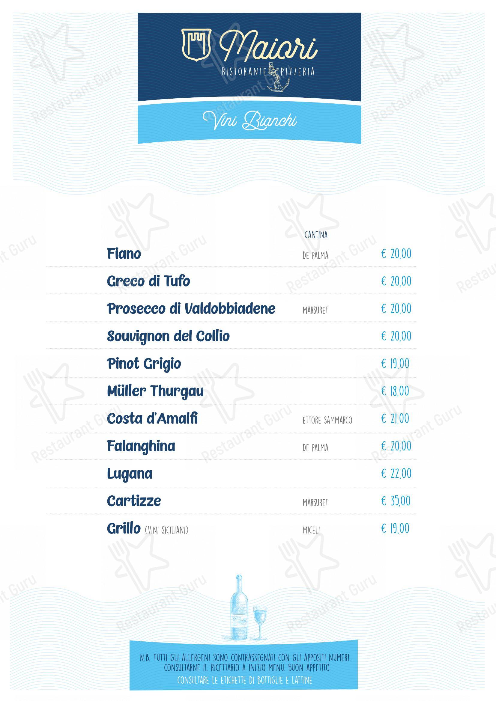 Menu di Ristorante Pizzeria Maiori - Menu