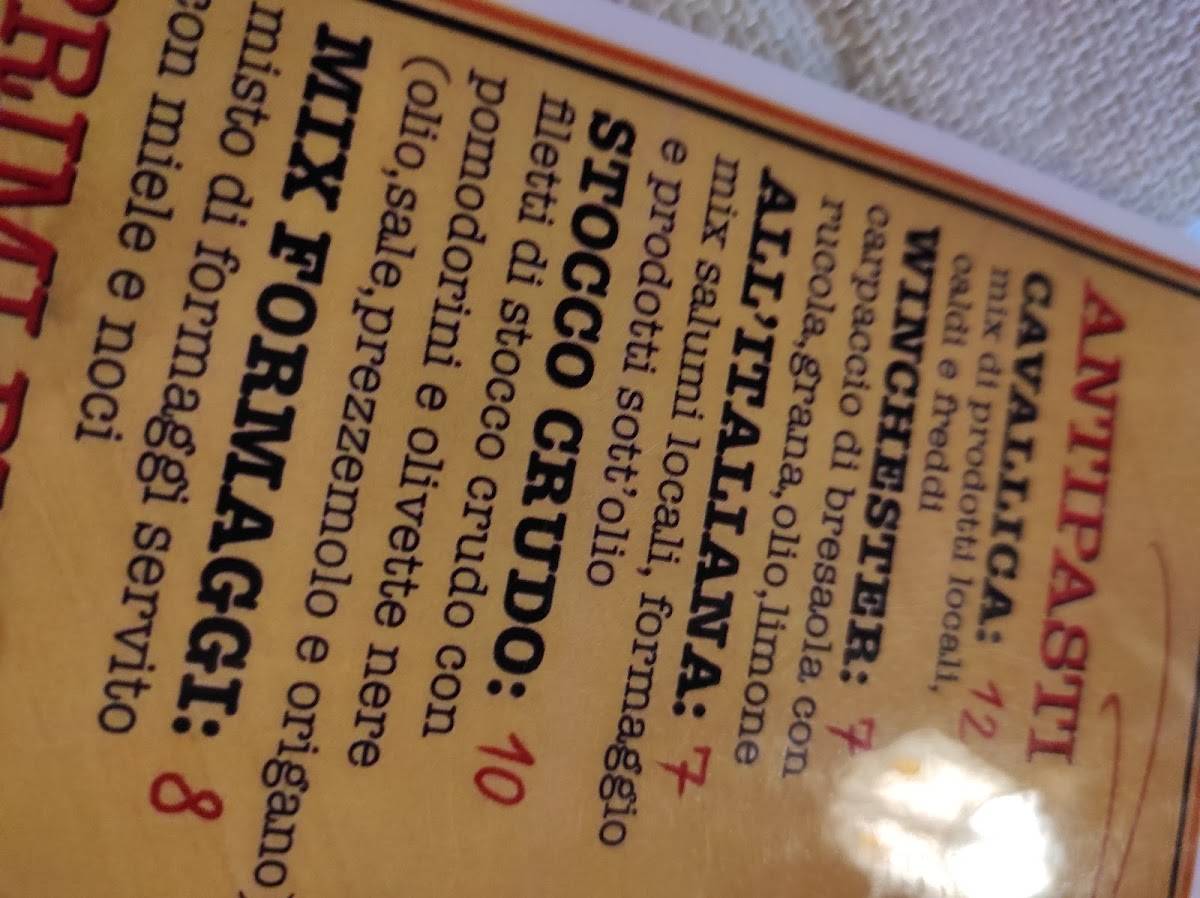 Menu di Ristorante Pizzeria Maneggio Cavallica Ranch 