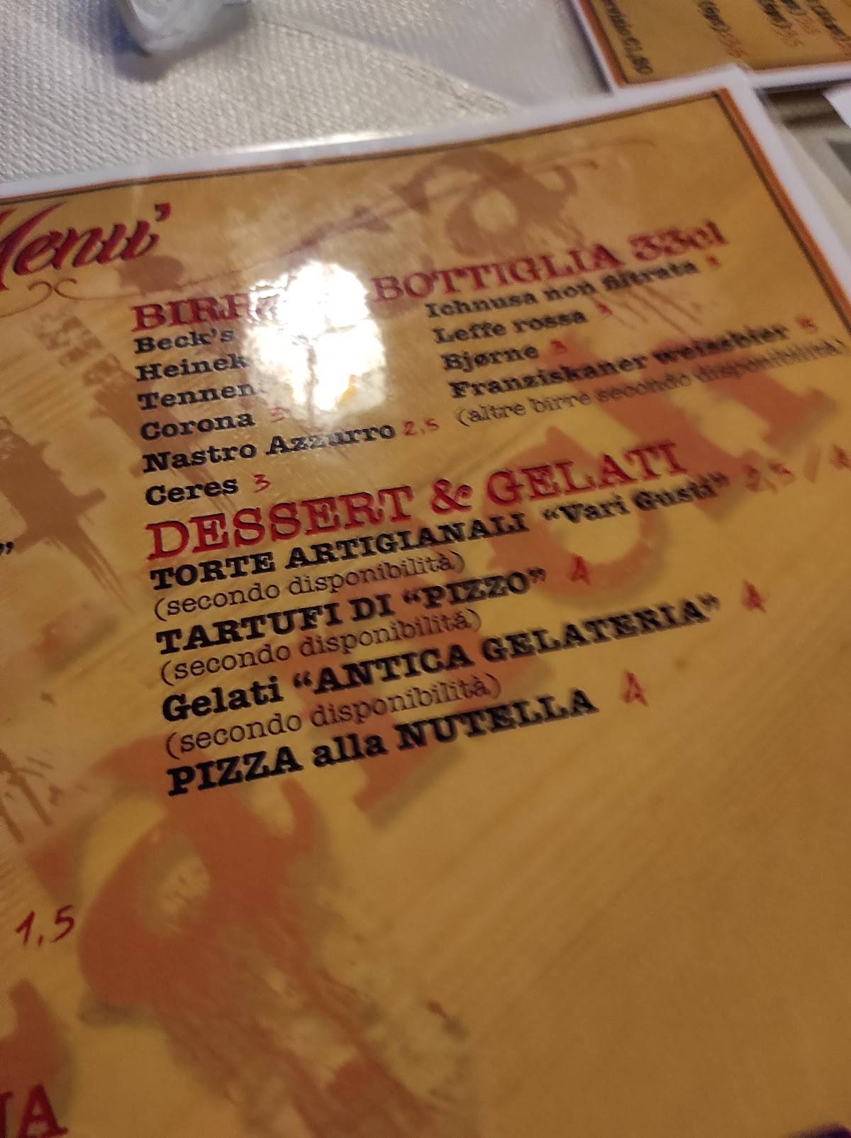 Menu di Ristorante Pizzeria Maneggio Cavallica Ranch 