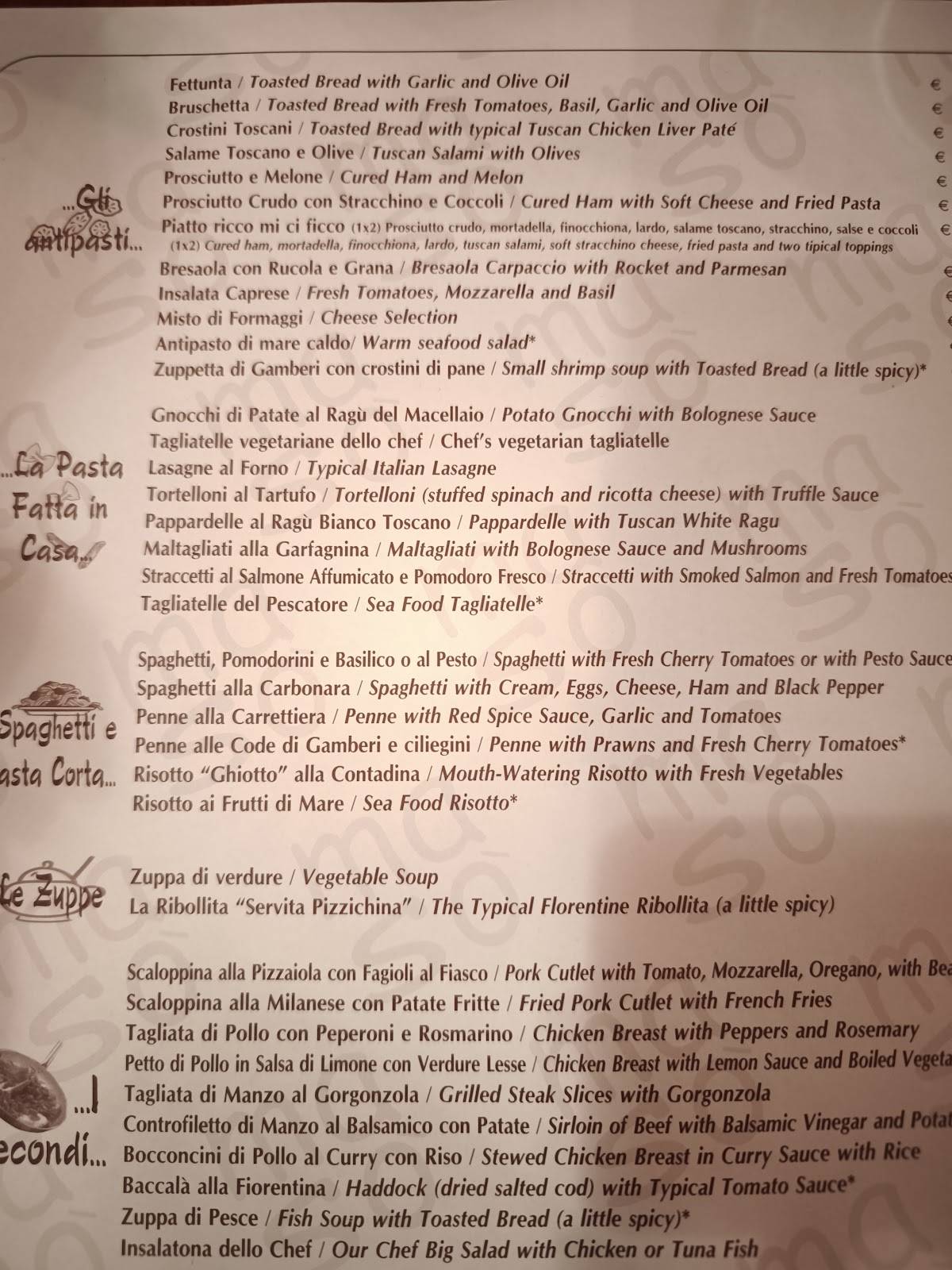 Menu di Ristorante Pizzeria Maso' 