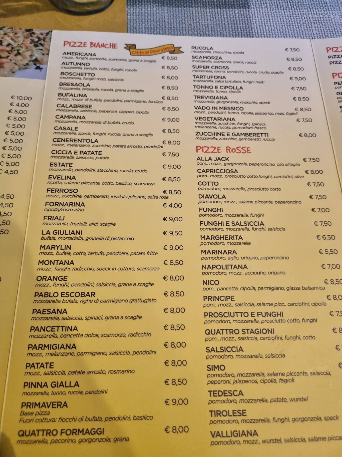 Menu di Ristorante Pizzeria Orange 