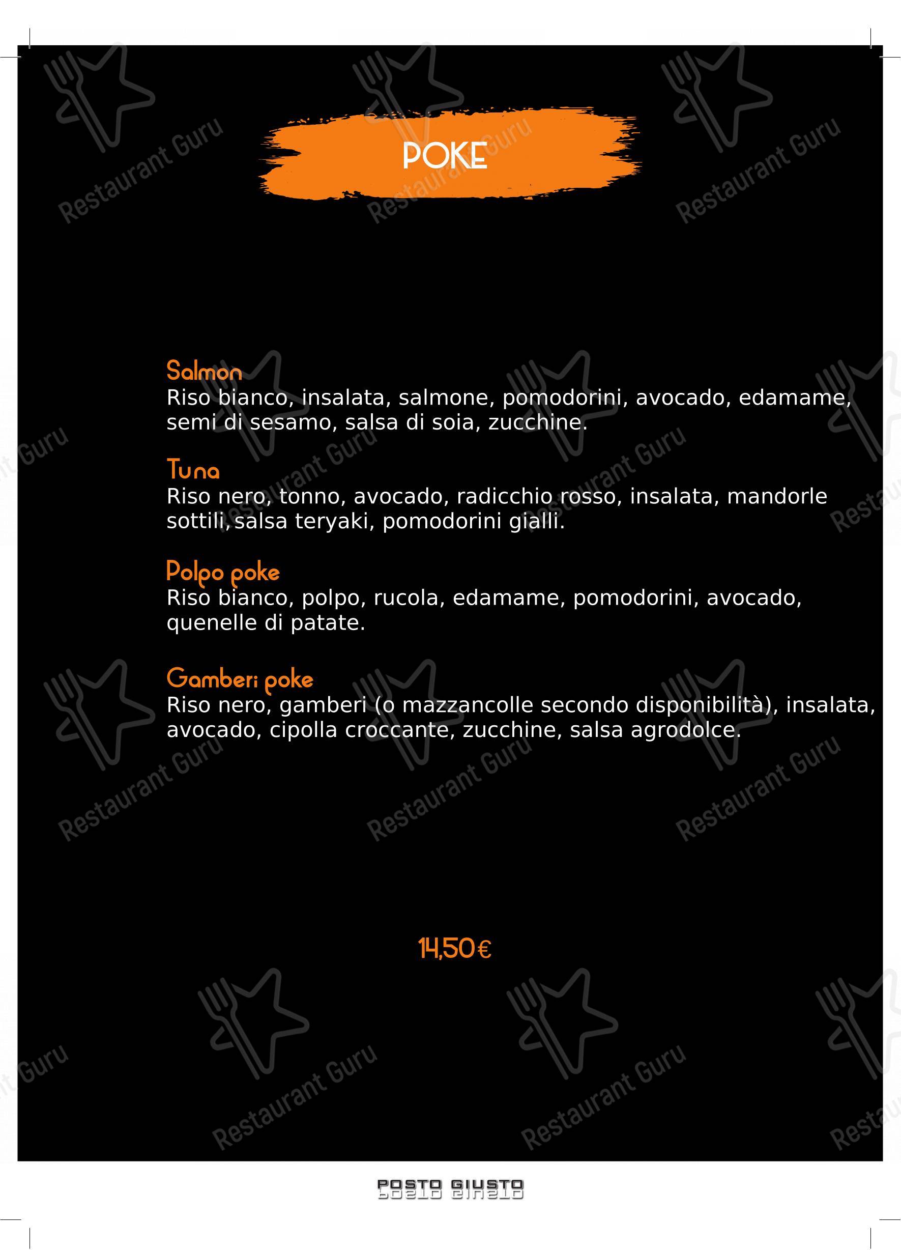 Pizzeria Posto Giusto in Castelnuovo Rangone - Menu