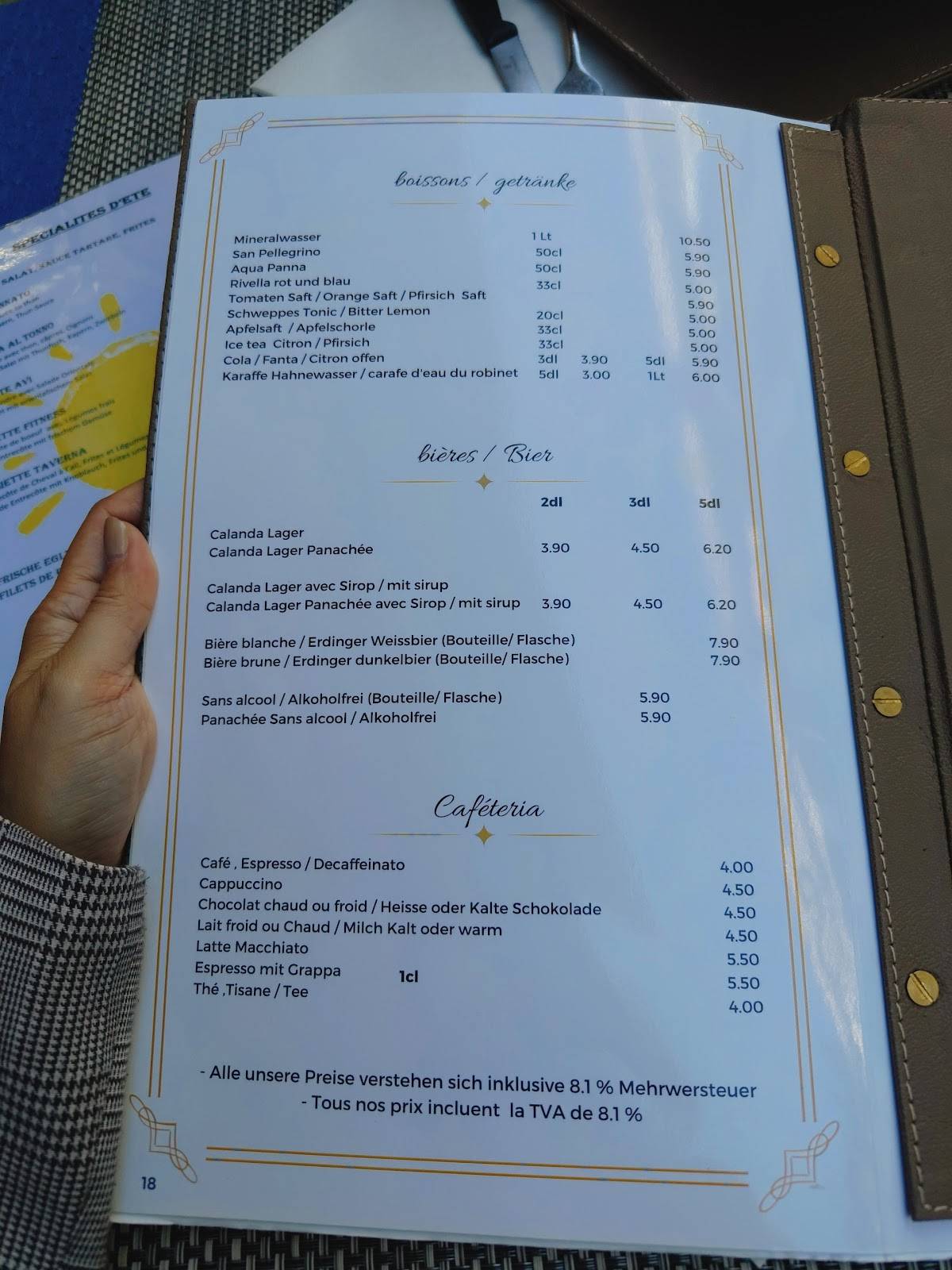 Menu di Ristorante Pizzeria Taverna Italiana 