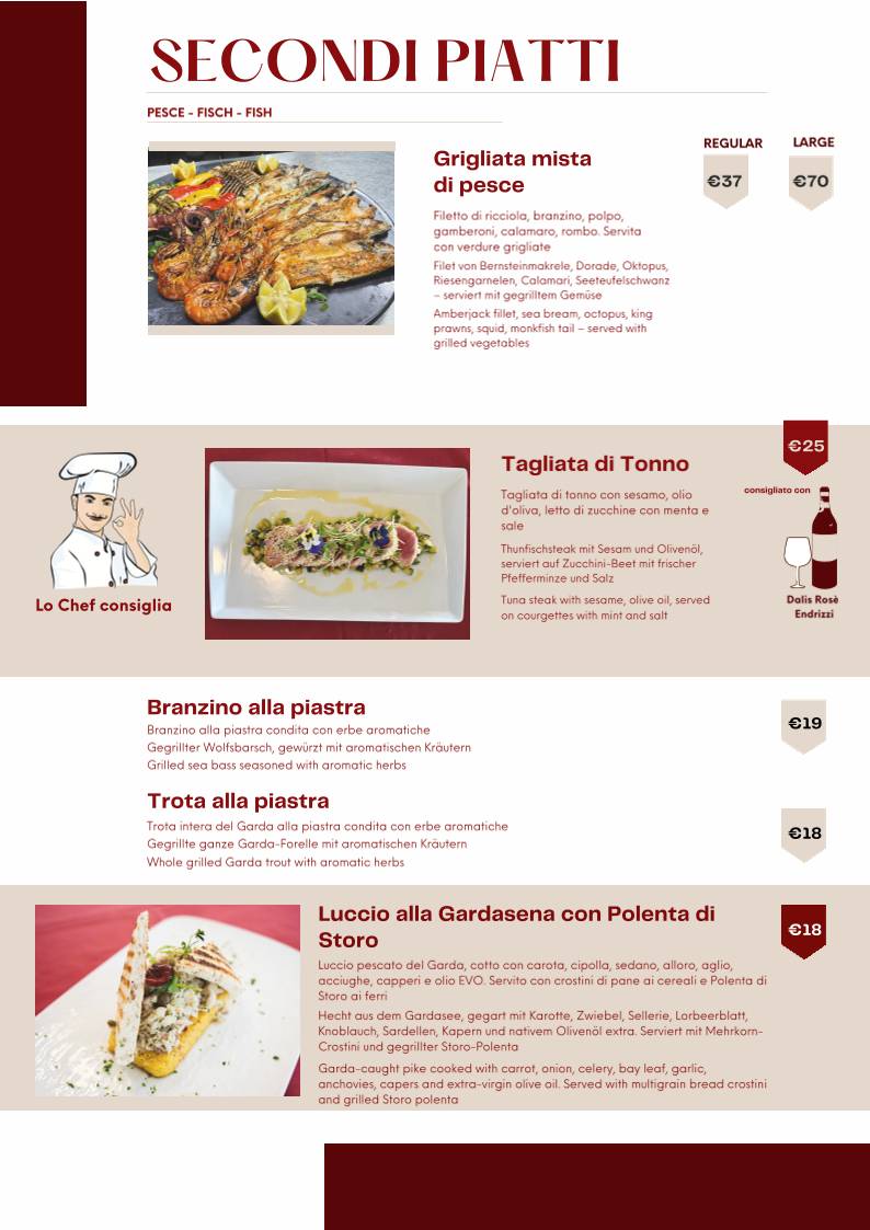 Menu di Ristorante Pizzeria Villa Cian 