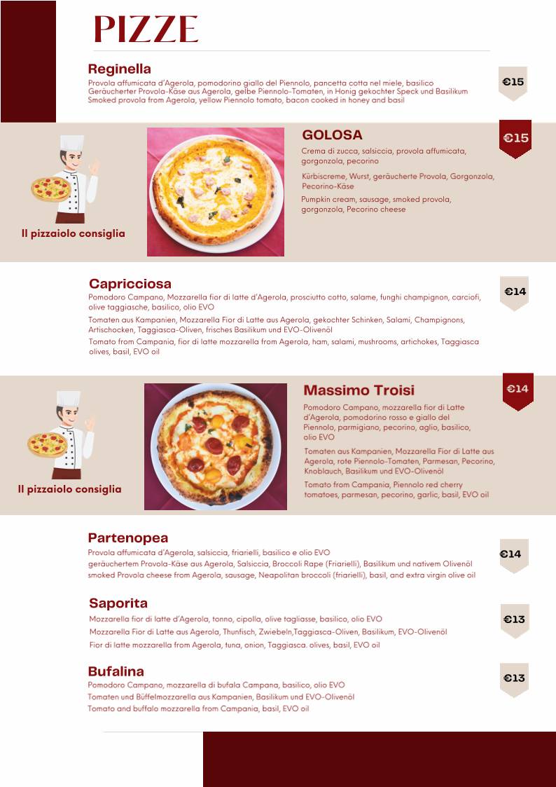 Menu di Ristorante Pizzeria Villa Cian 
