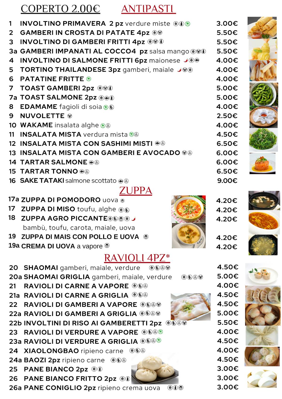 Menu di Ristorante Sakura 