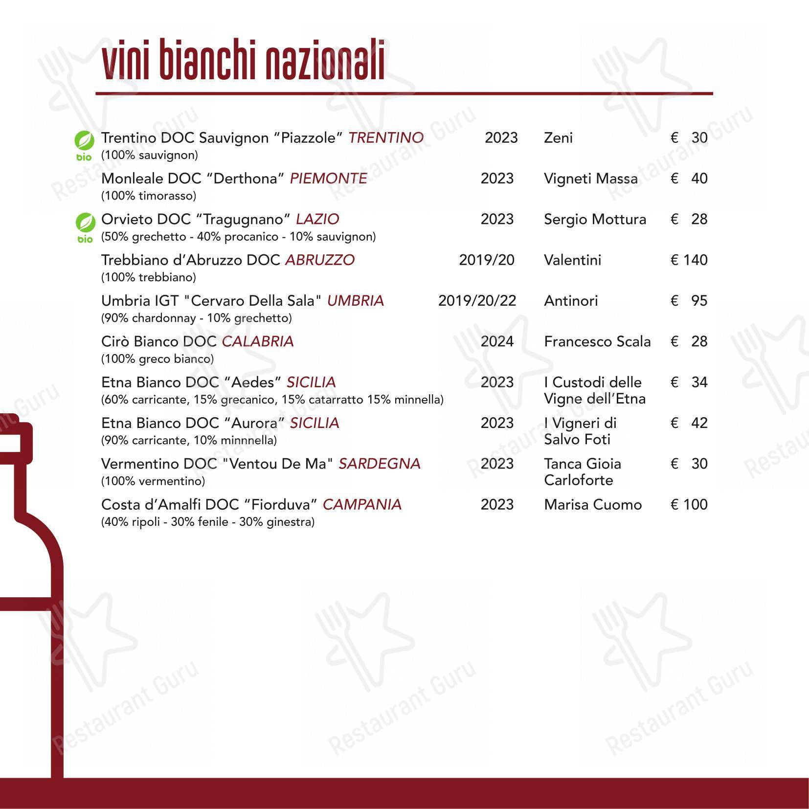 Menu di Ristorante Sambuga - Menu