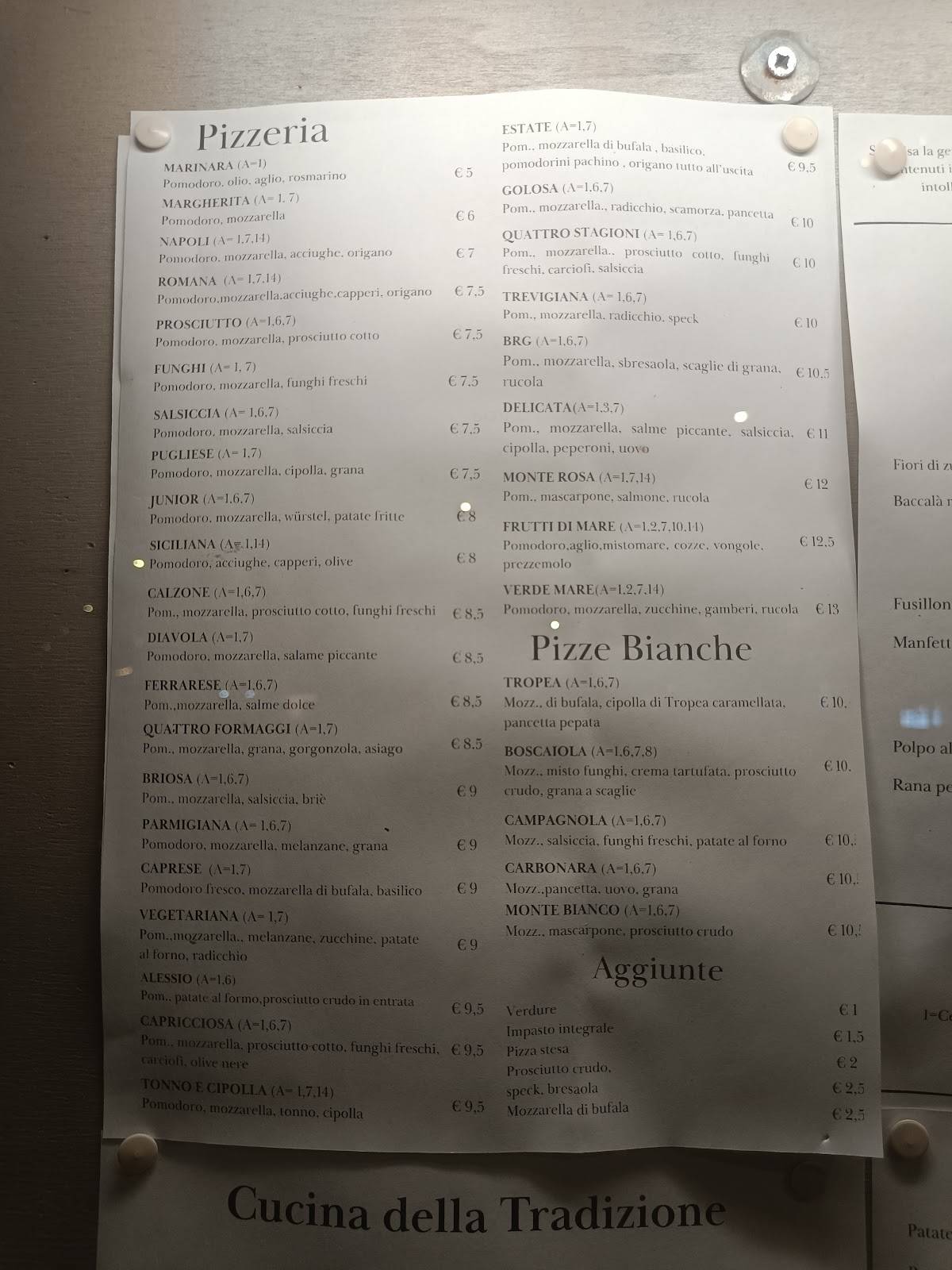 Menu di Ristorante Setaccio