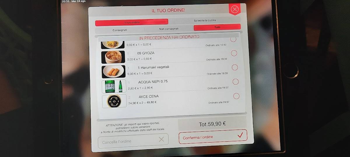 Menu di Ristorante Sushi Koi 