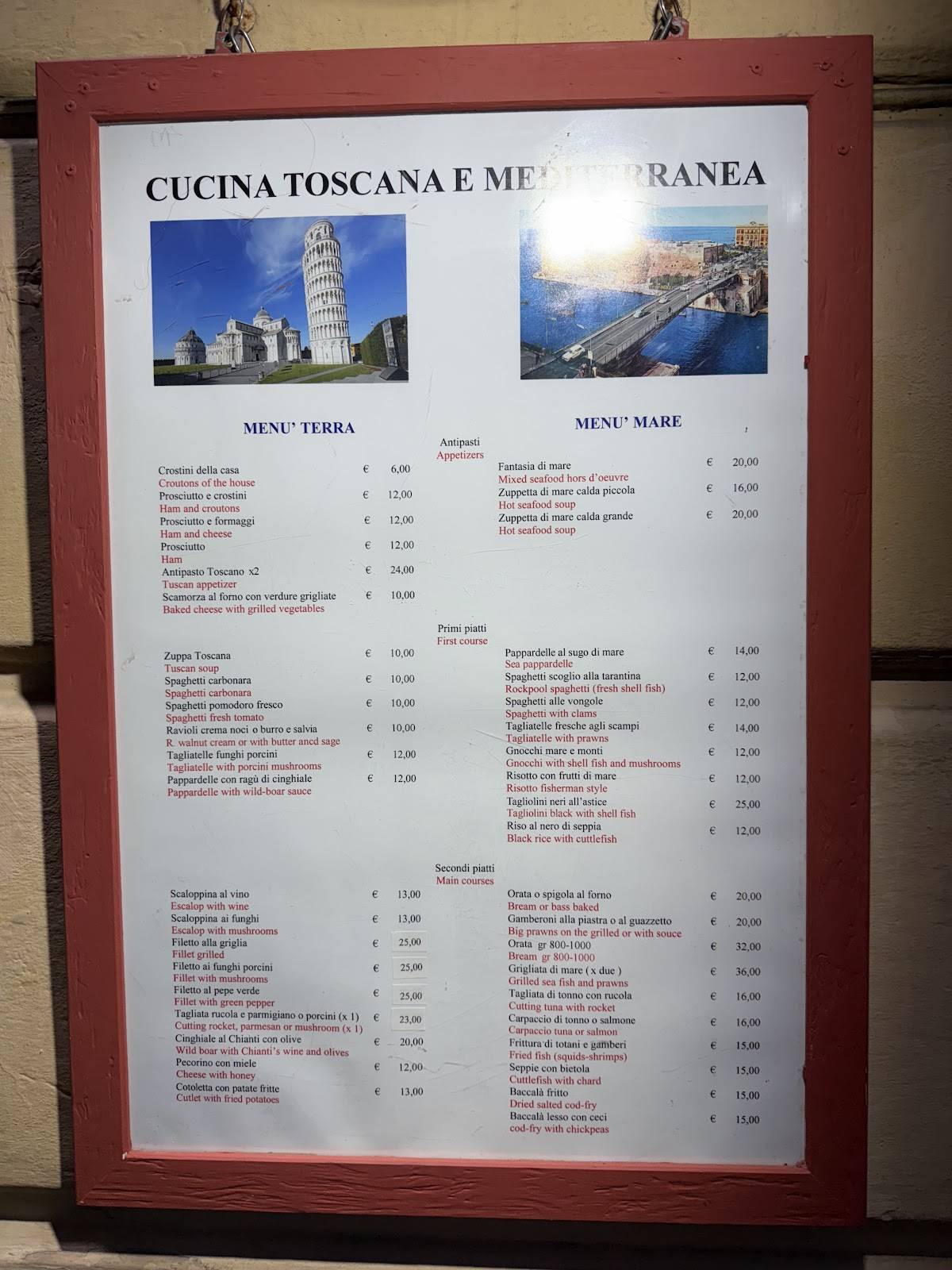 Menu di Ristorante Trattoria da Mario 