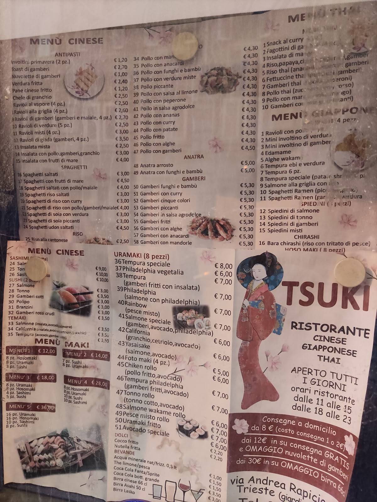 Menu di Ristorante Tsuki 