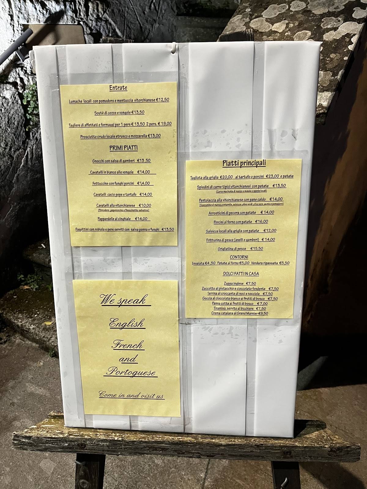 Menu di Ristorante Zafferano Di Buzzi Paolo 