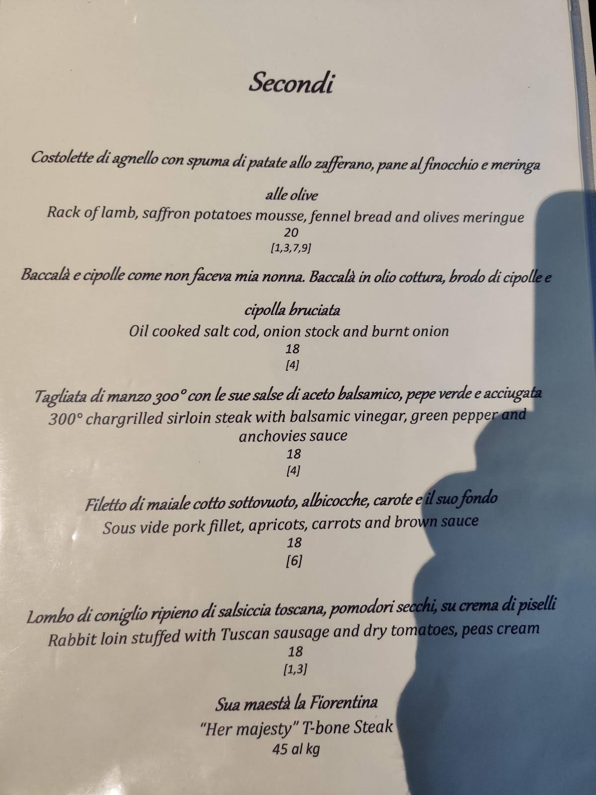 Menu di Ristorante Zafferano by Casanova di Pescille  San Gimignano 