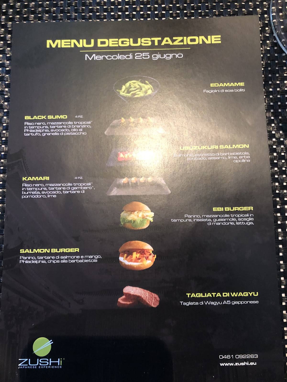 Menu di Zushi Trento 