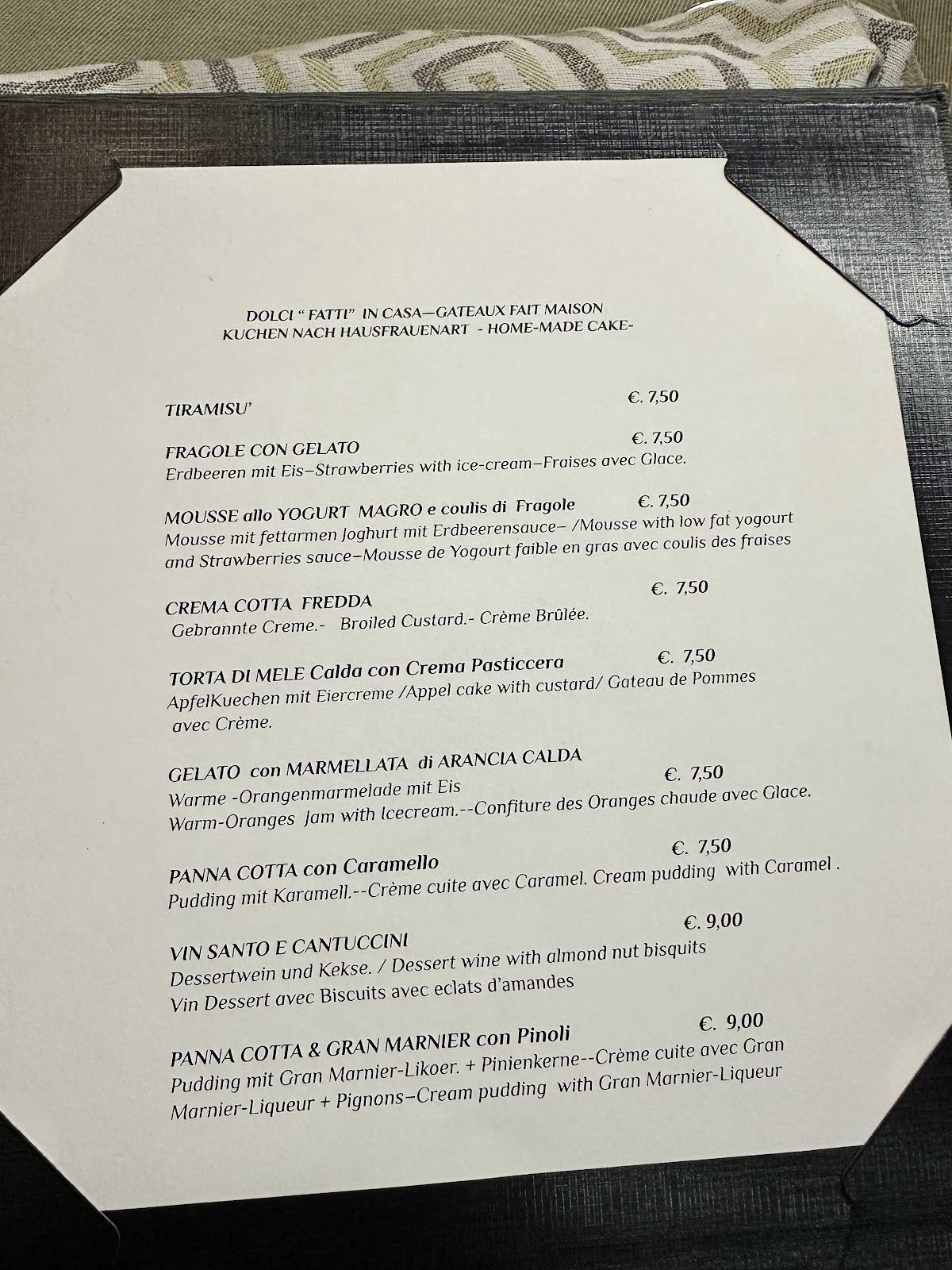 Menu di Ristorante da Pode 