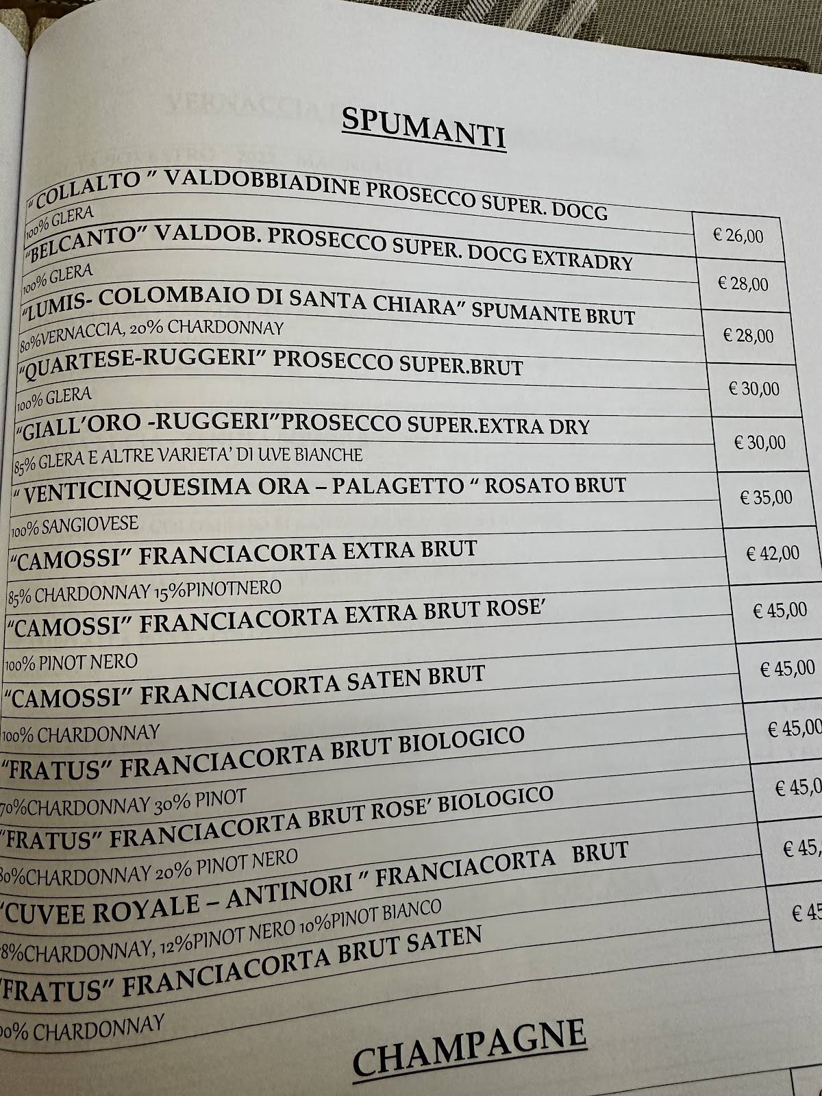 Menu di Ristorante da Pode 